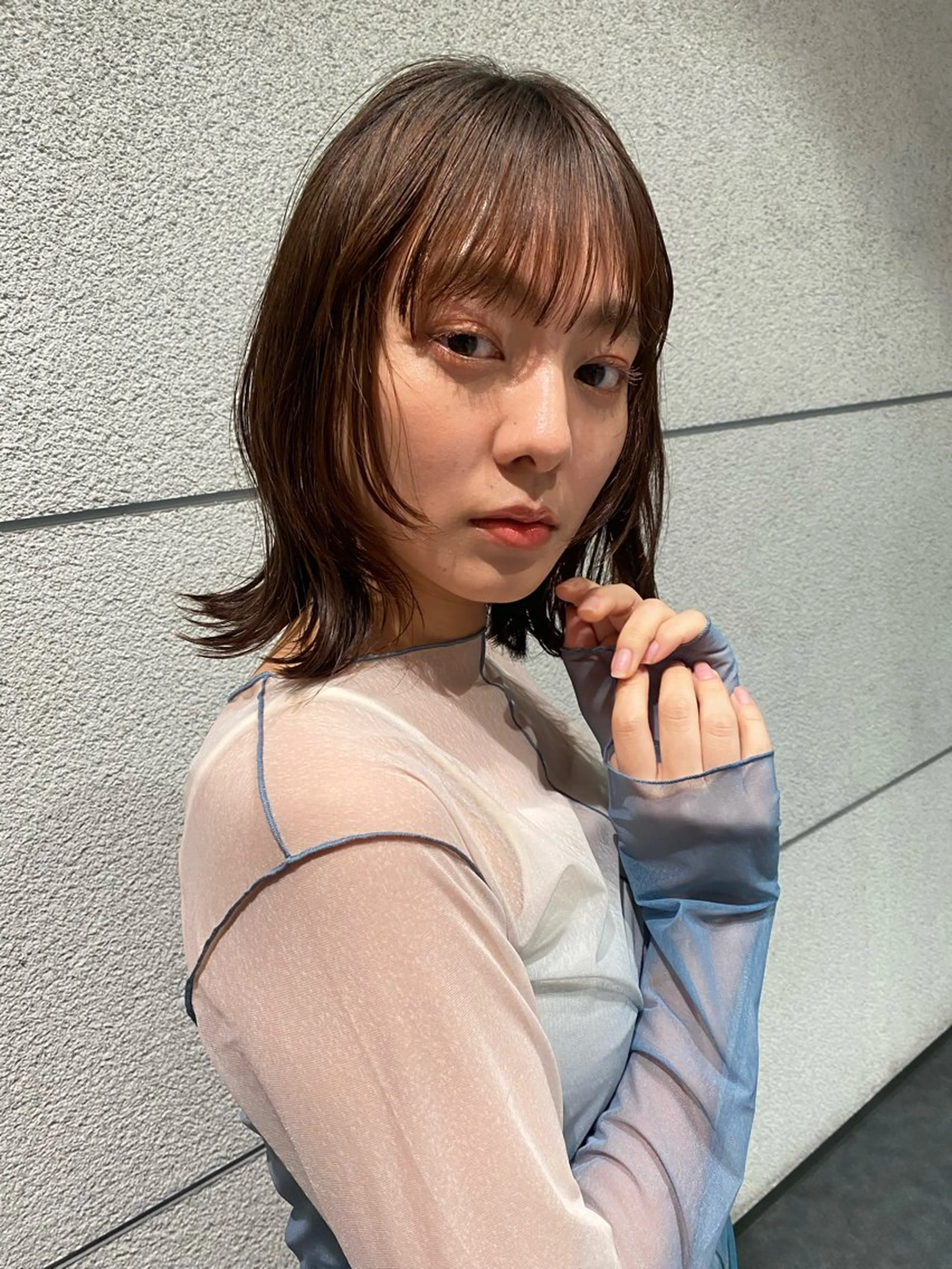 ミディアム カラー ヘアアレンジ 渡邊 桃香のヘアスタイル