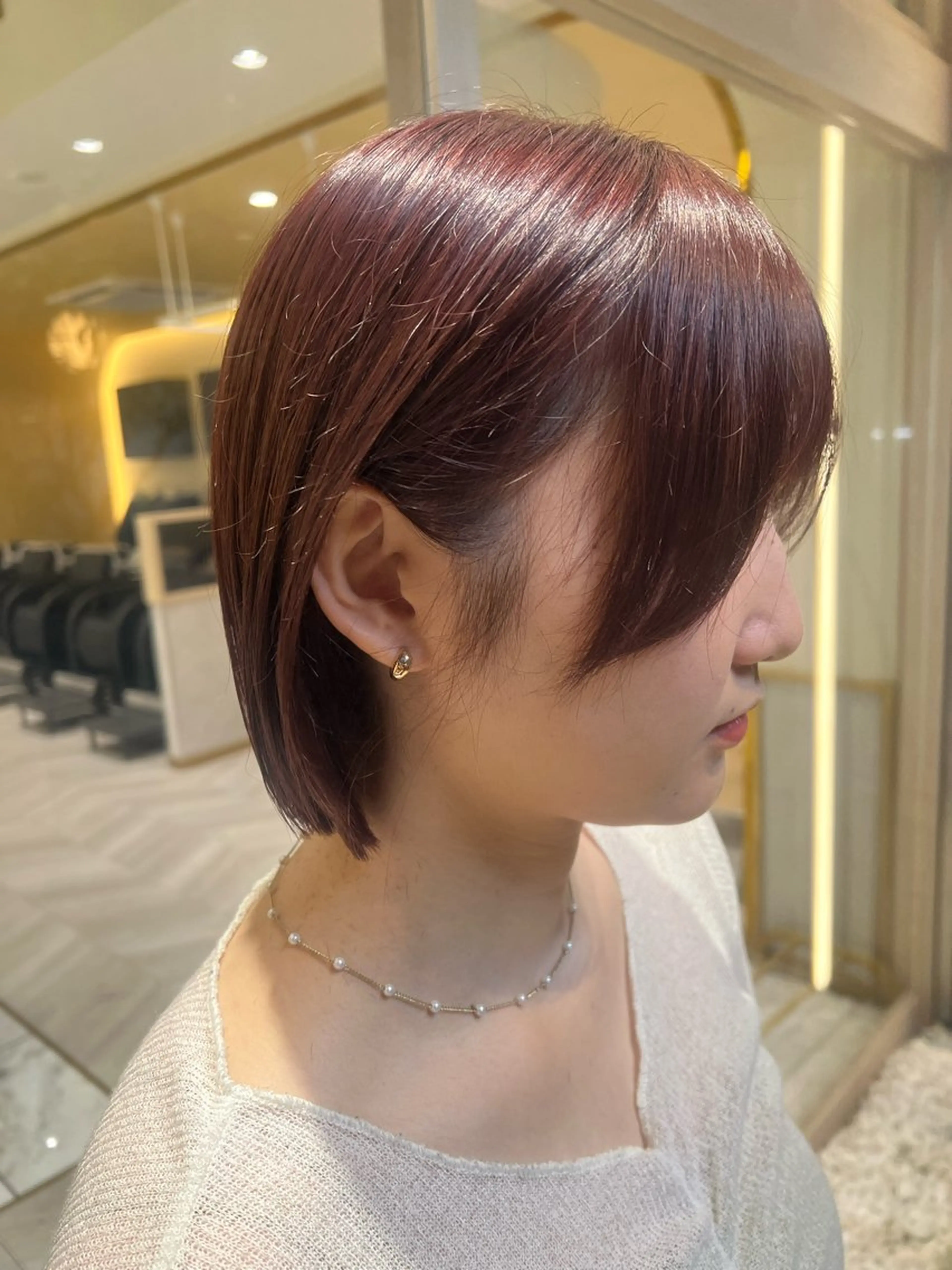 ミディアム カラー ブラウンカラー レッドカラー カット ヘアカラー 学生人気no.1 🦋ナツミのヘアスタイル