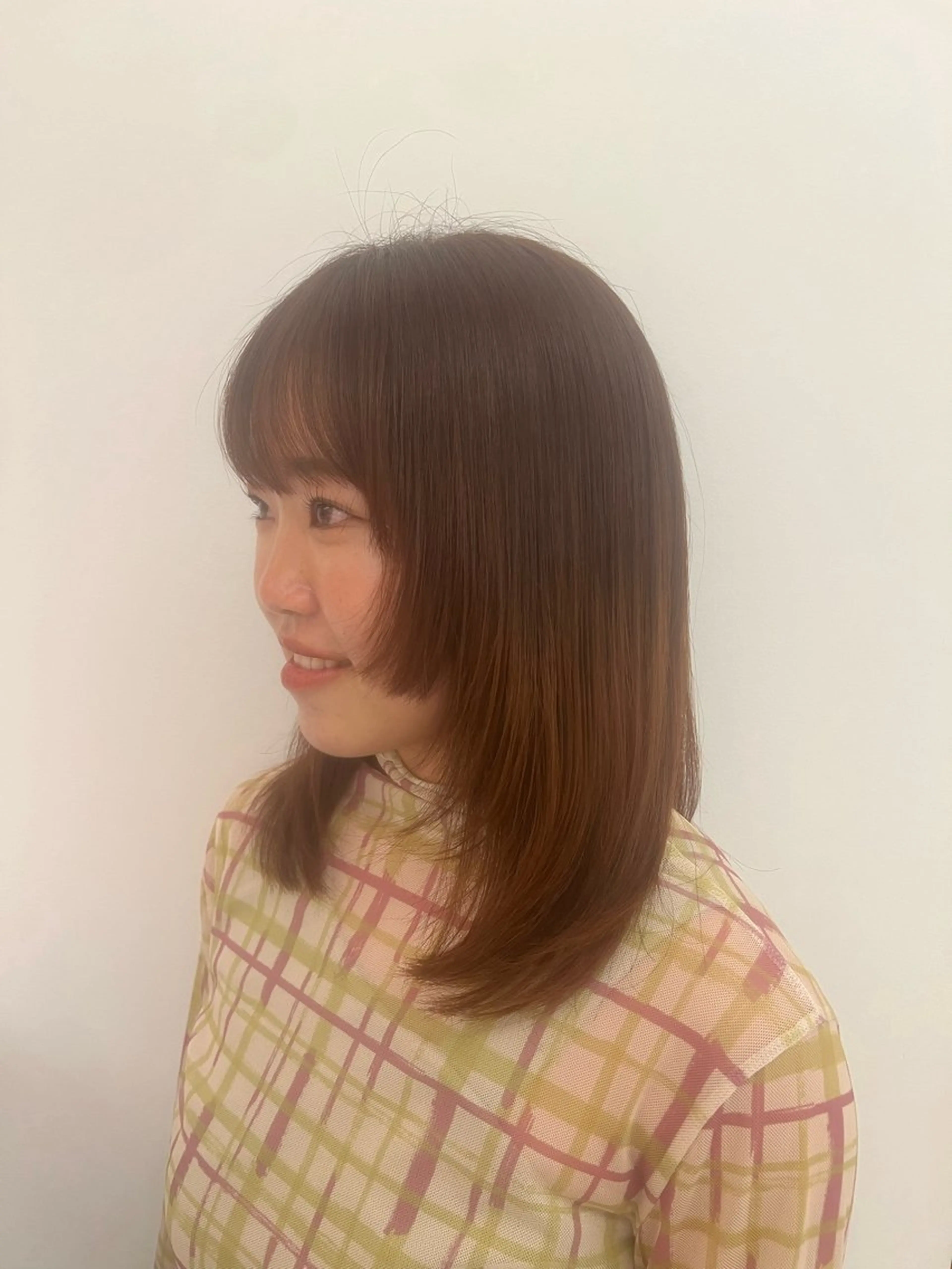 カラー オレンジ 白石 恵美のヘアスタイル