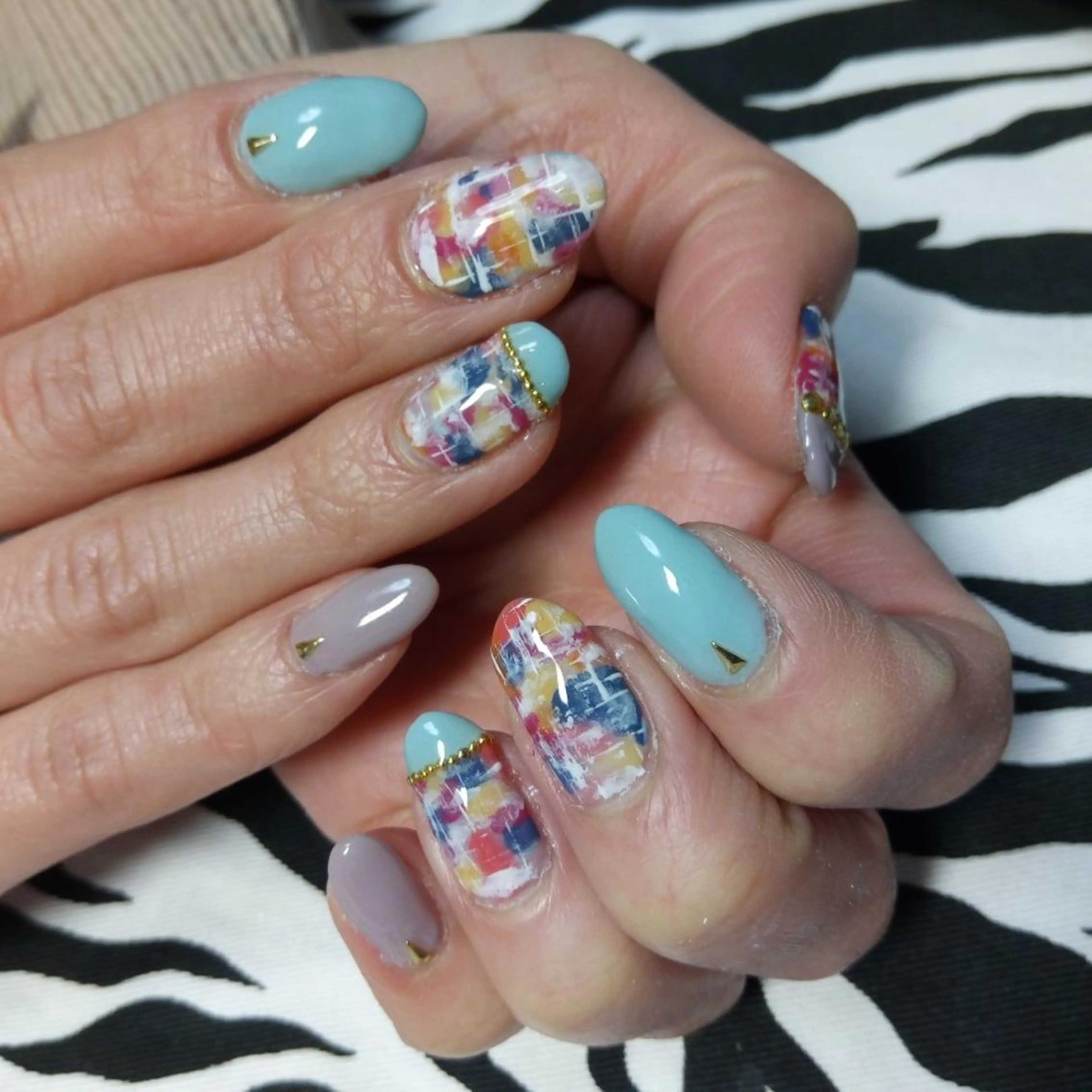 ネイル 春ネイル ツイードネイル ハンドネイル NAILS JACのネイルデザイン