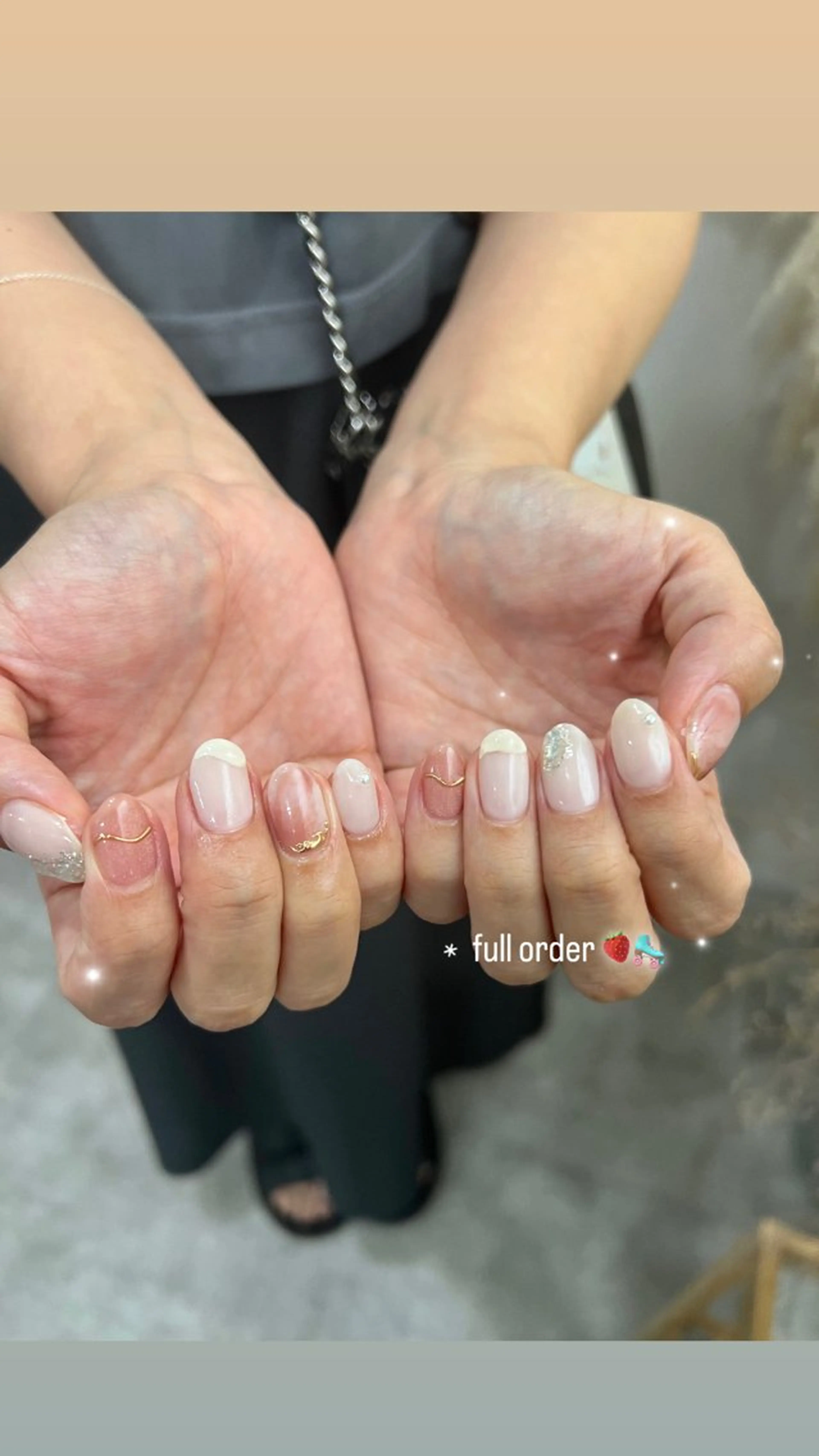 ネイル ハンドネイル NAGISA🧁🎀 持ち込み⌇パラジェルのネイルデザイン