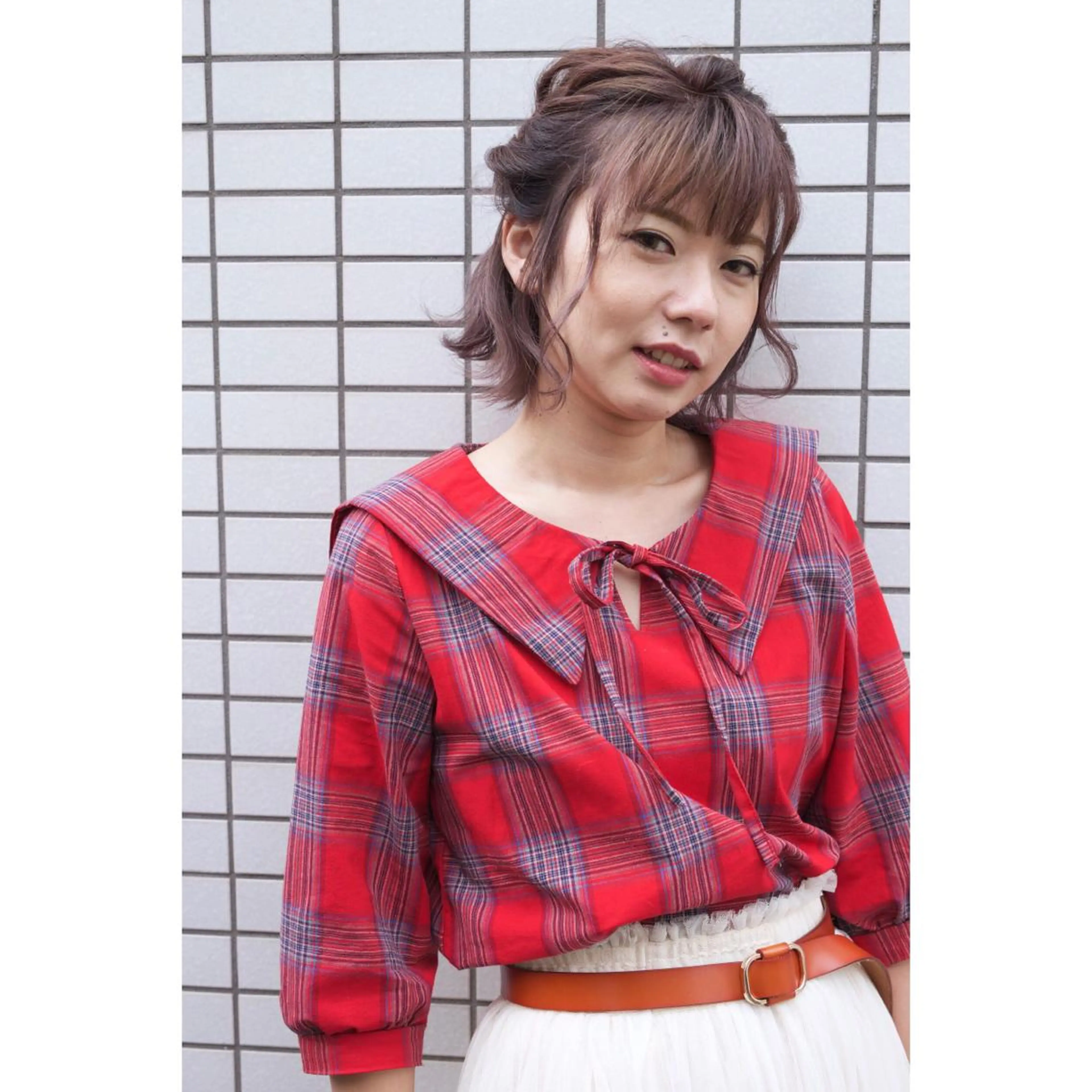 ミディアム カラー パープルカラー fio マナミのヘアスタイル