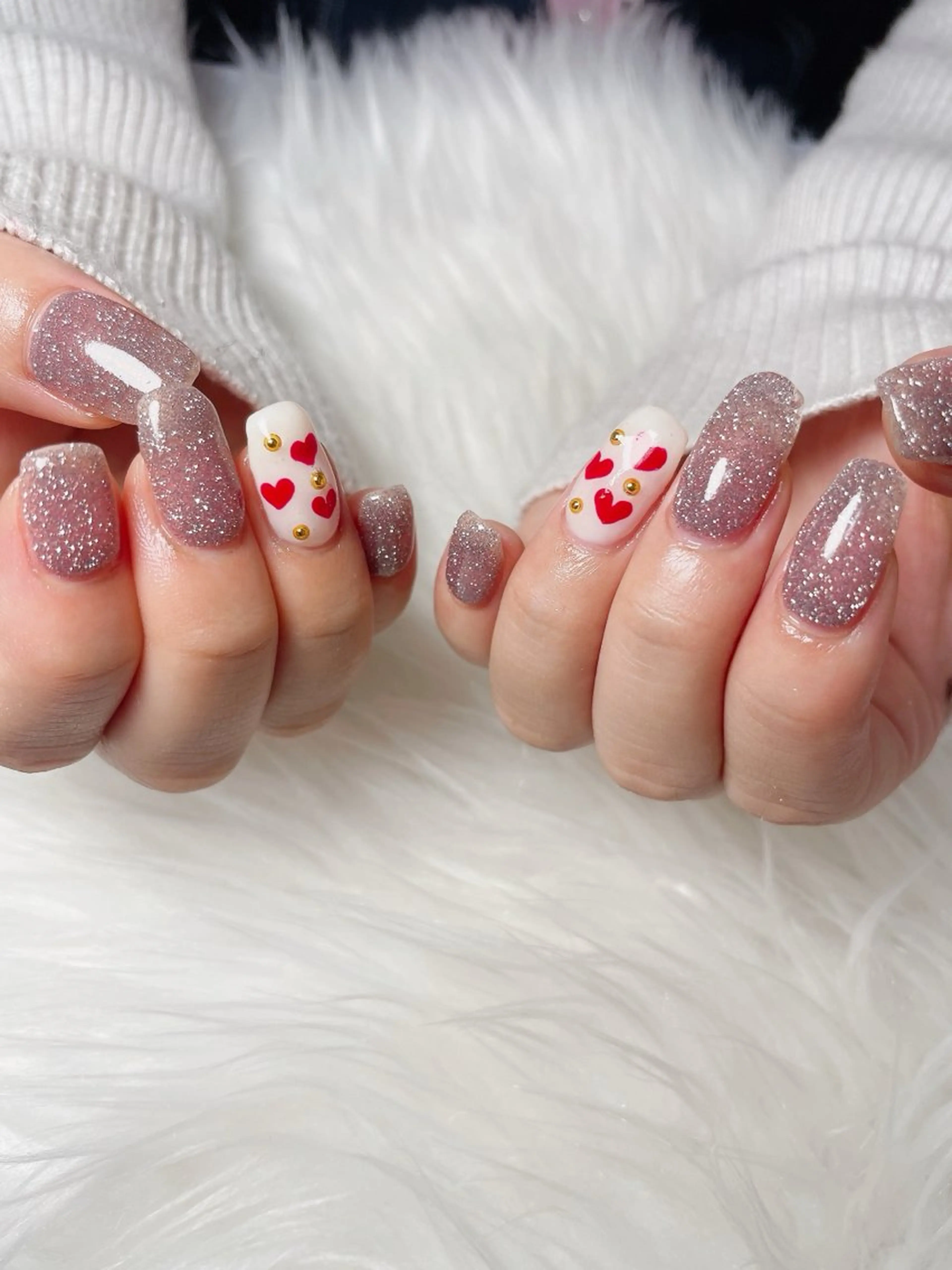 ネイル フラッシュネイル ハート ハンドネイル nailsalon Rinのネイルデザイン