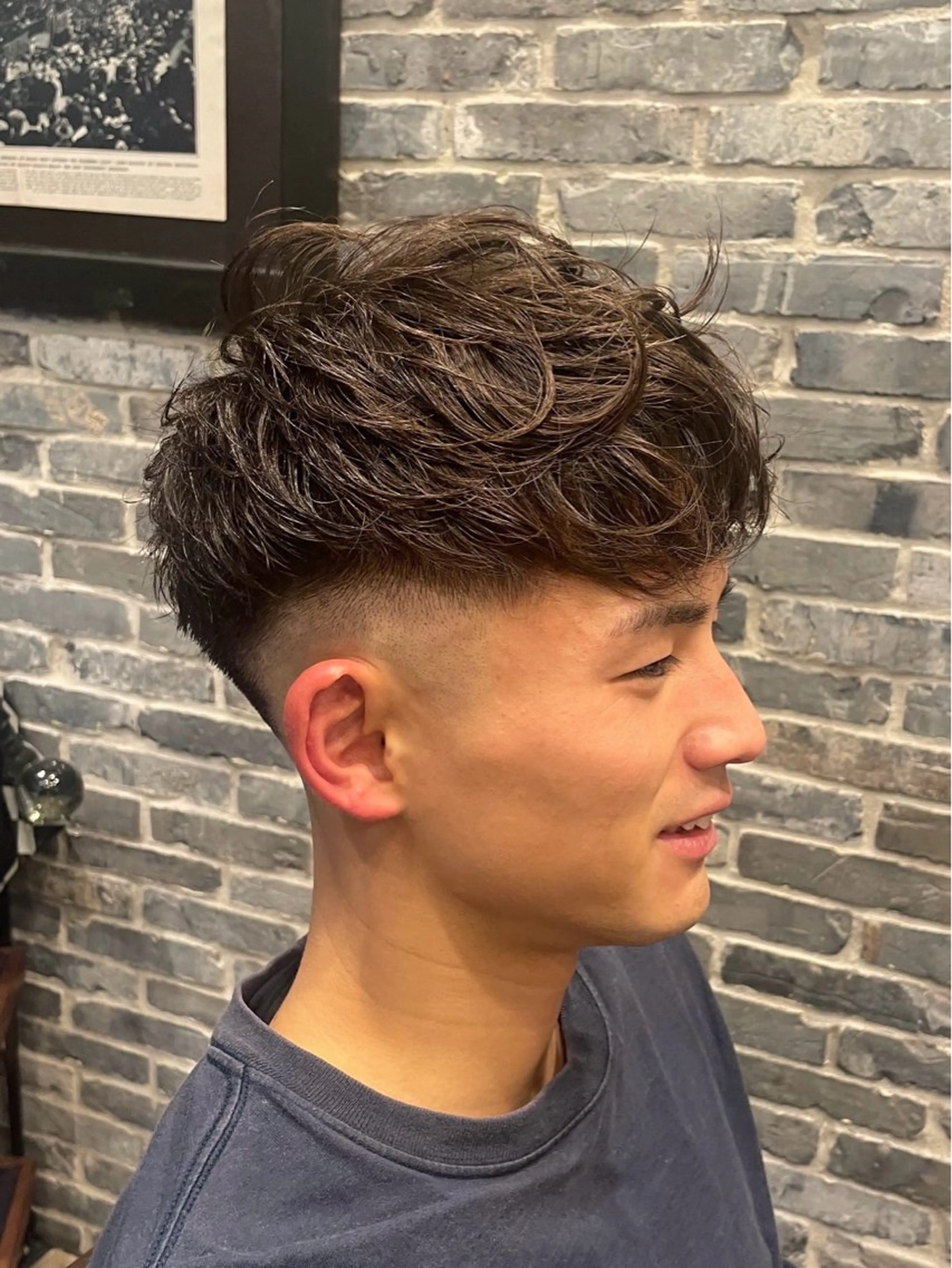 ショート パーマ メンズ blazeman barbershop 新宿店所属・カット無料 長利愛花のヘアスタイル