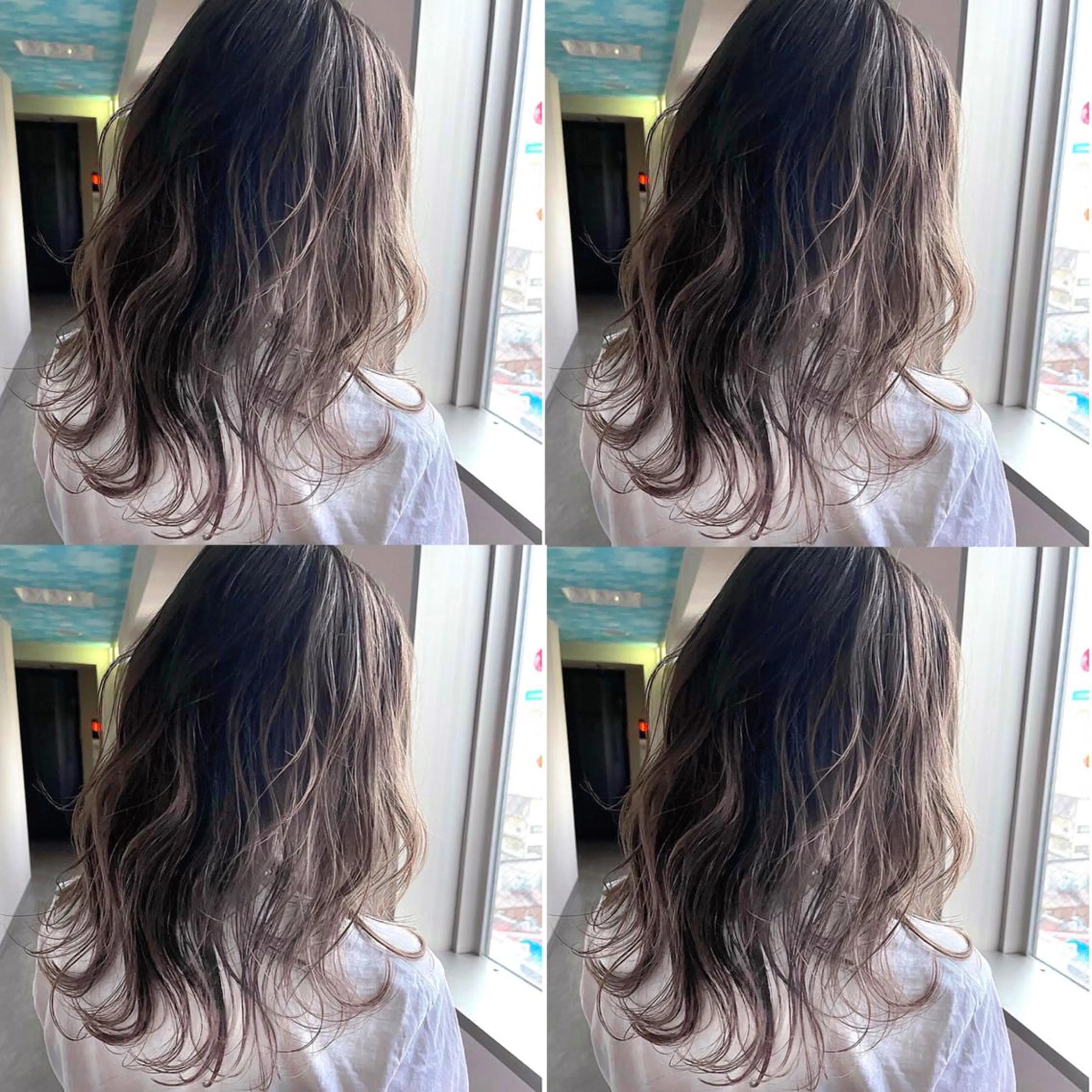 セミロング カラー レイヤーカット ヘアカラー 松井那津子 /ハイライトブリーチのヘアスタイル