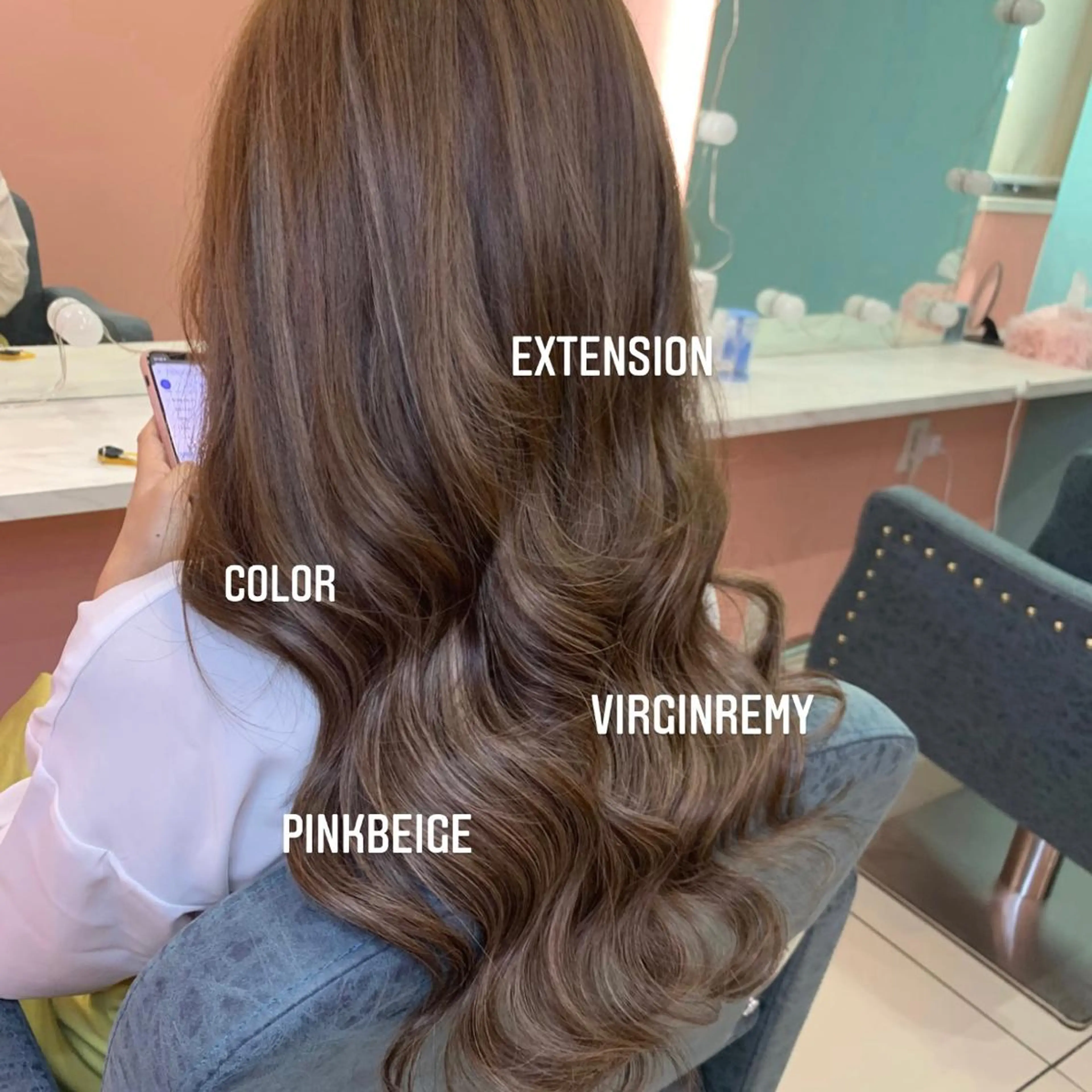 ロング カラー エクステ🩵ブリーチ 韓国ヘア🩵KAEのヘアスタイル