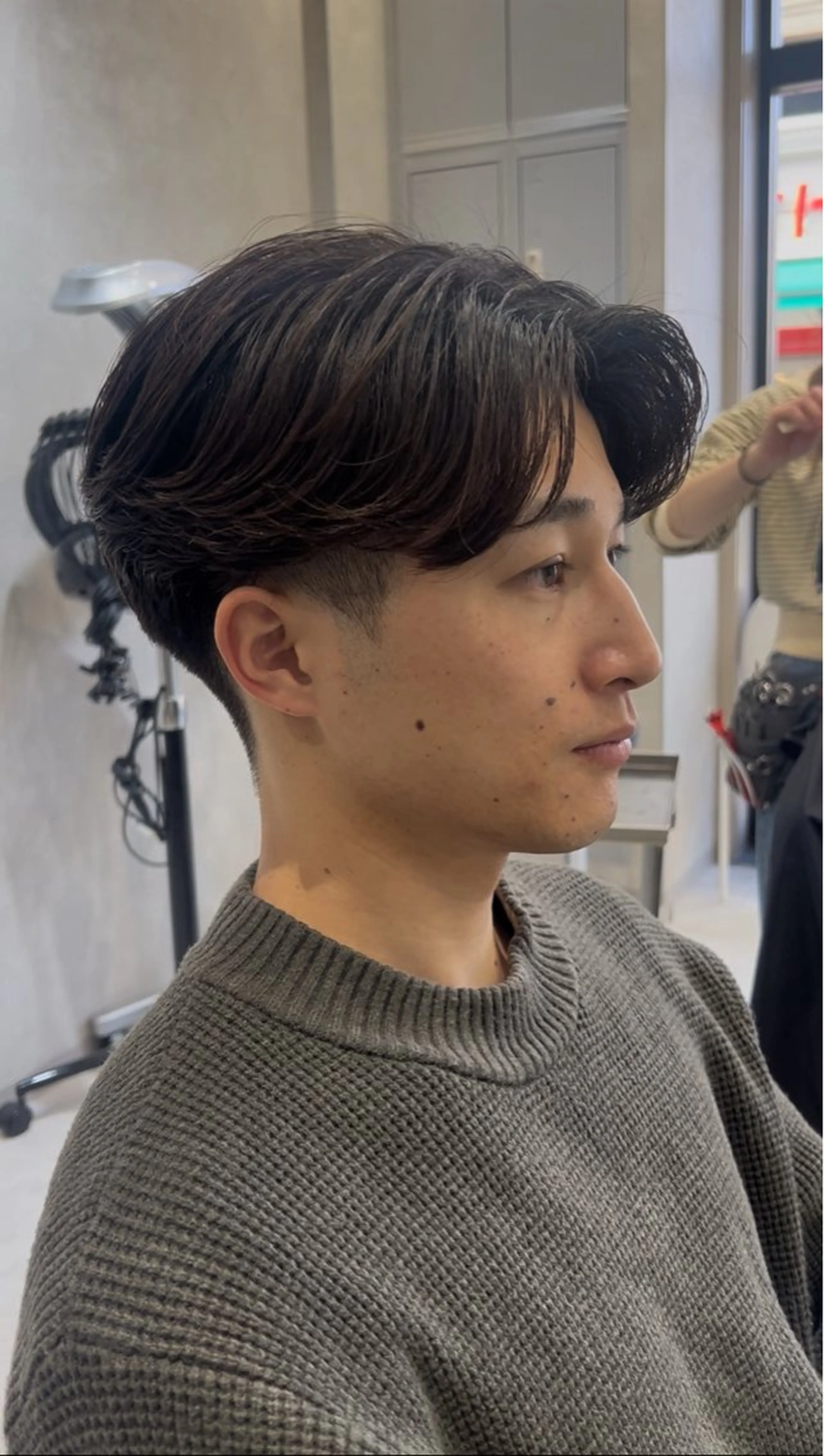 パーマ メンズ カット 縮毛矯正 毛流れ/メンズパーマ kanata/溝の口のヘアスタイル