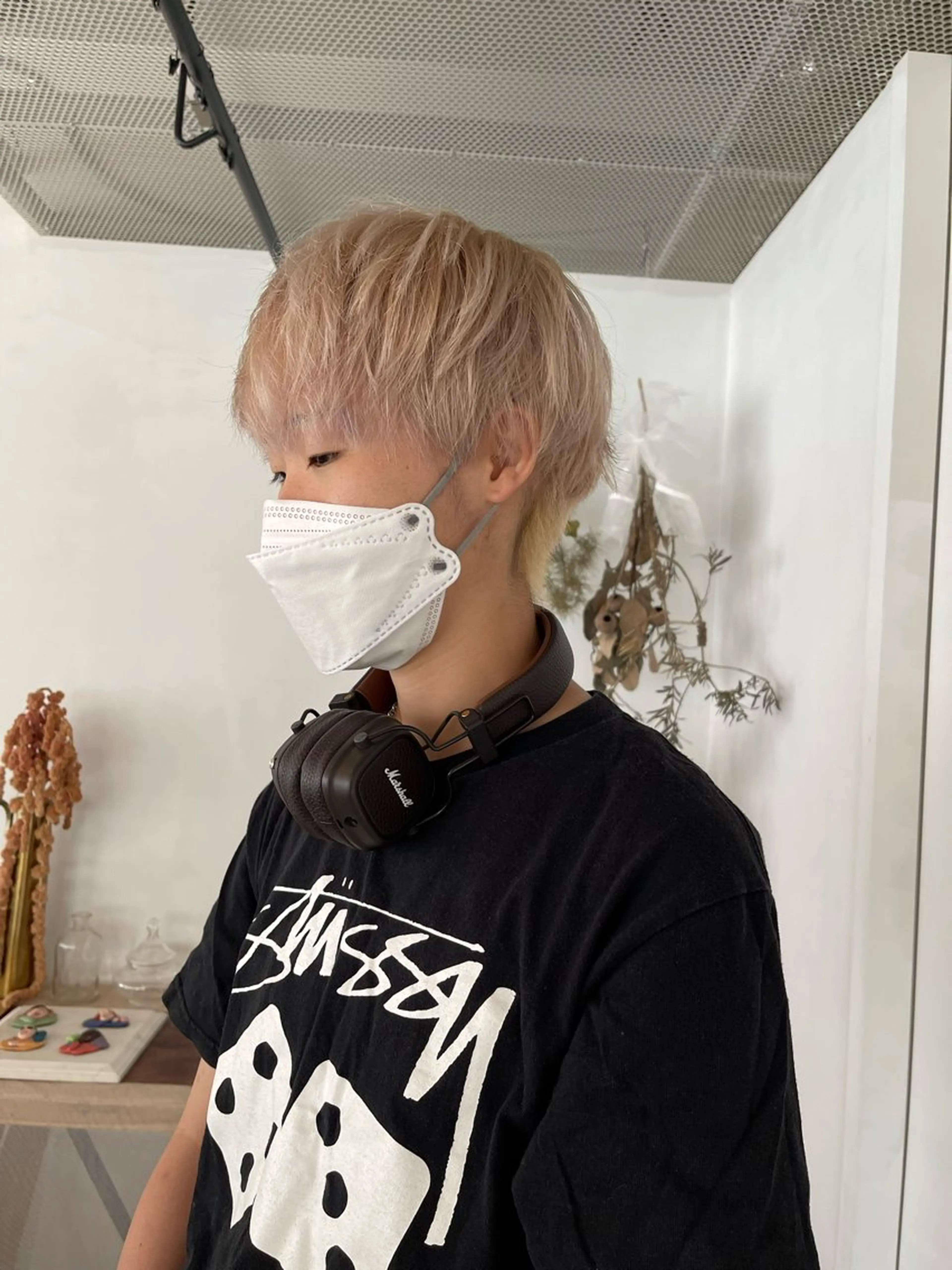 カラー メンズ メンズブリーチ ブリーチ ブロンド ダブルカラー ホワイトブロンド ボブ/レイヤー /河内温太のヘアスタイル