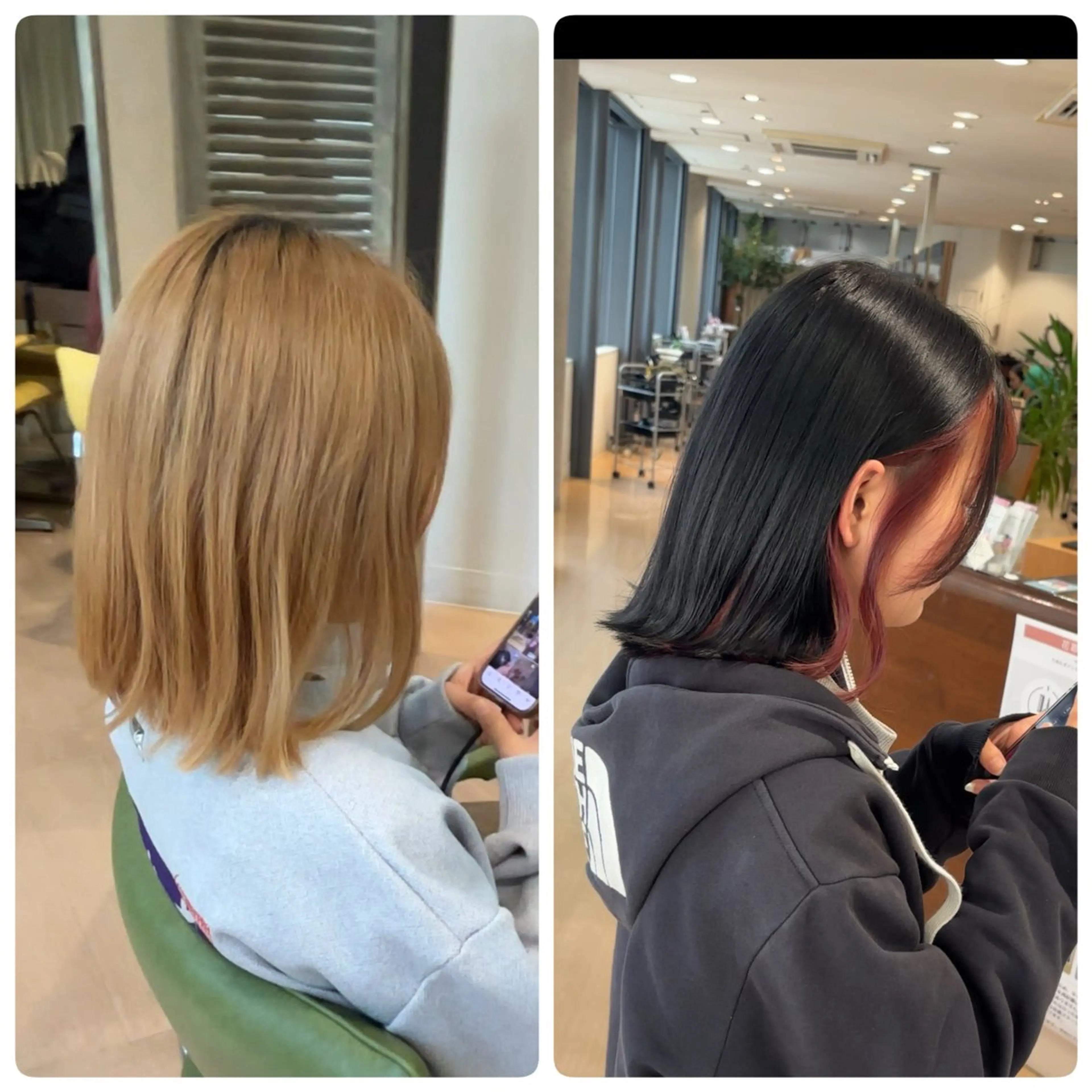 ショート カラー 黒髪 インナーカラー ピンクカラー aura所属・CONAN｜盛岡ボブ 特化/タッセルボブのヘアスタイル