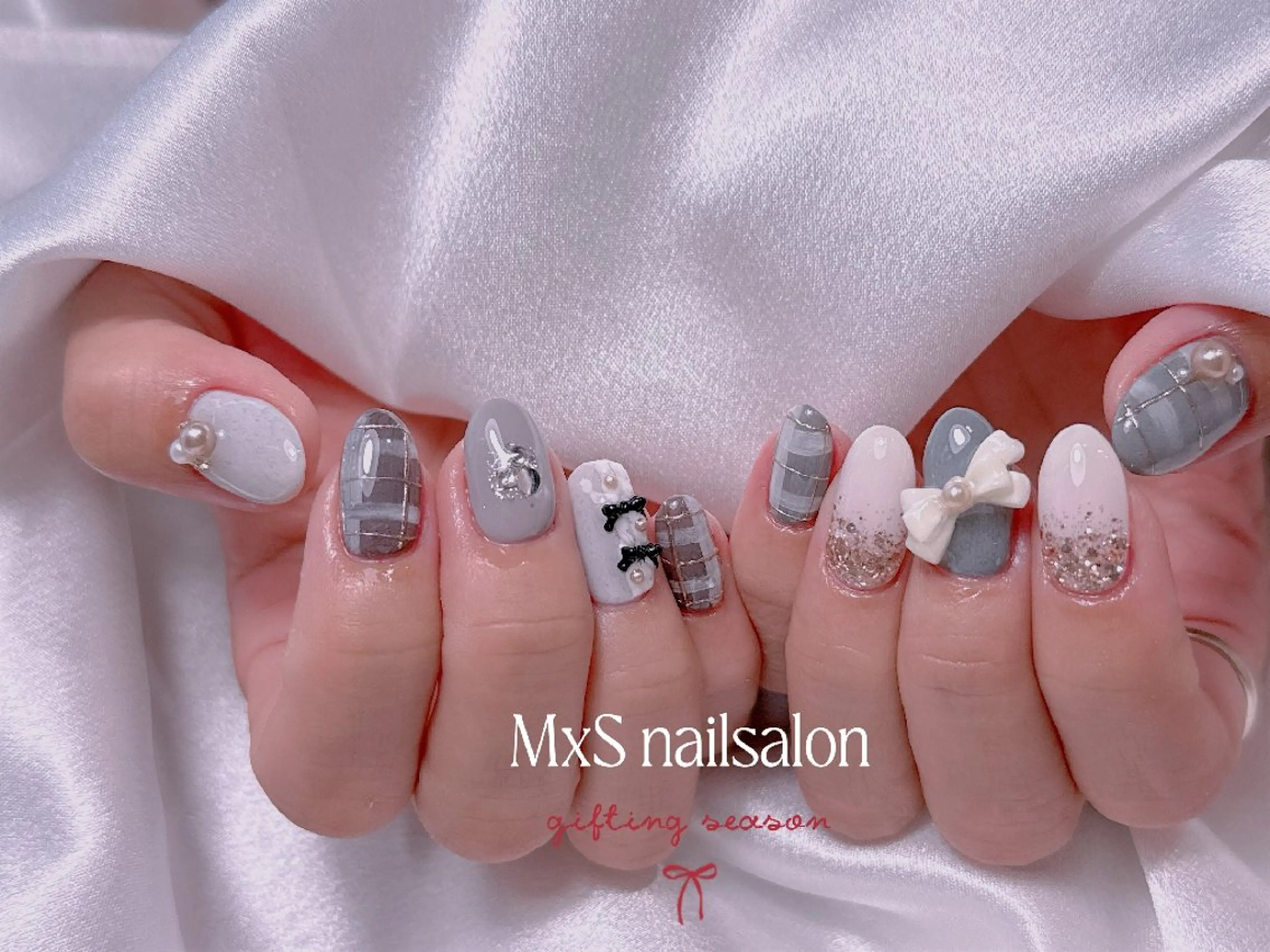 ネイル 成人式 ジェルネイル 韓国ネイル マグネットネイル パラジェル ハンドネイル M×S Nail みなのネイルデザイン