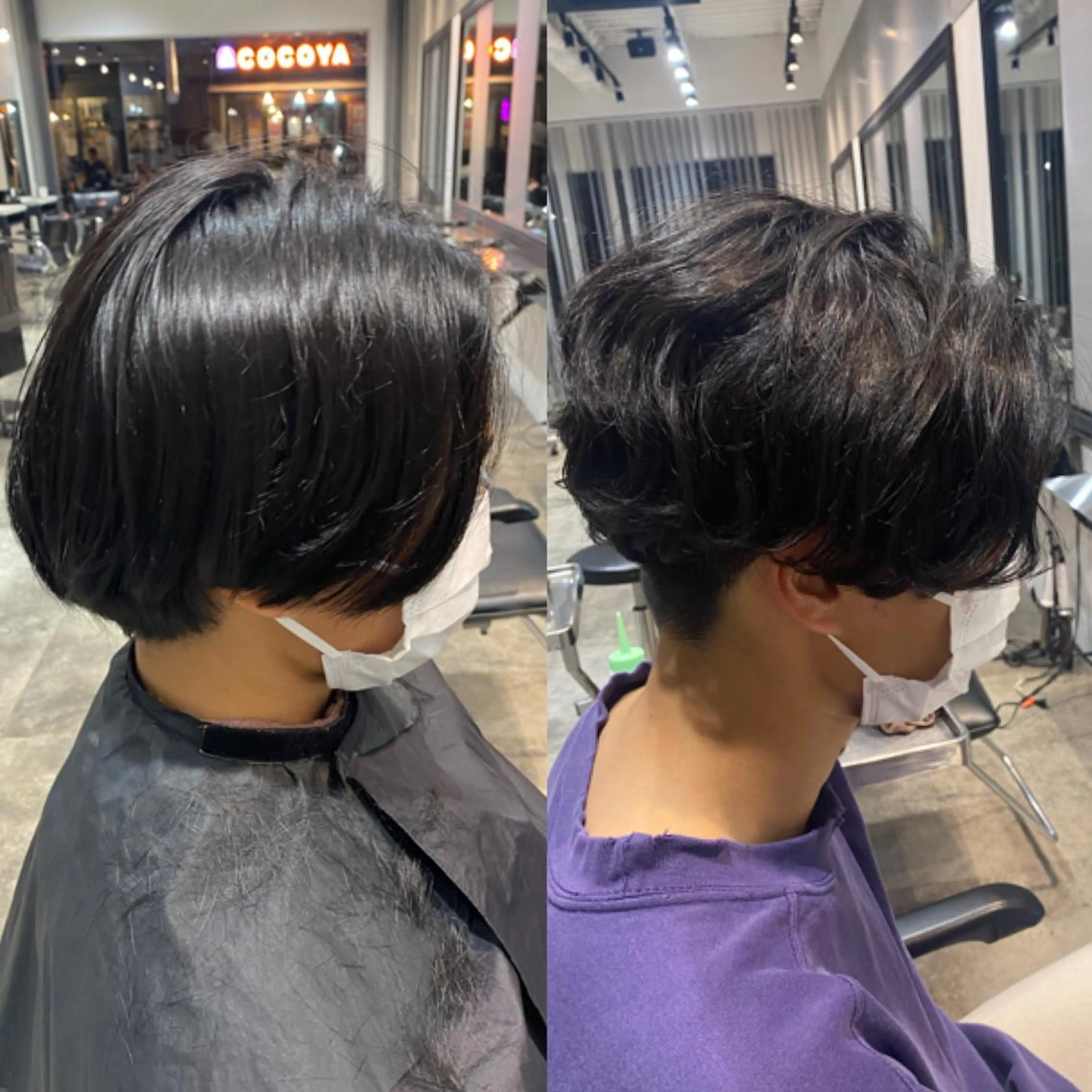 カラー パーマ メンズ センターパート メンズパーマ 新宿⌇韓国風ヘア ⌇透明感カラーのヘアスタイル