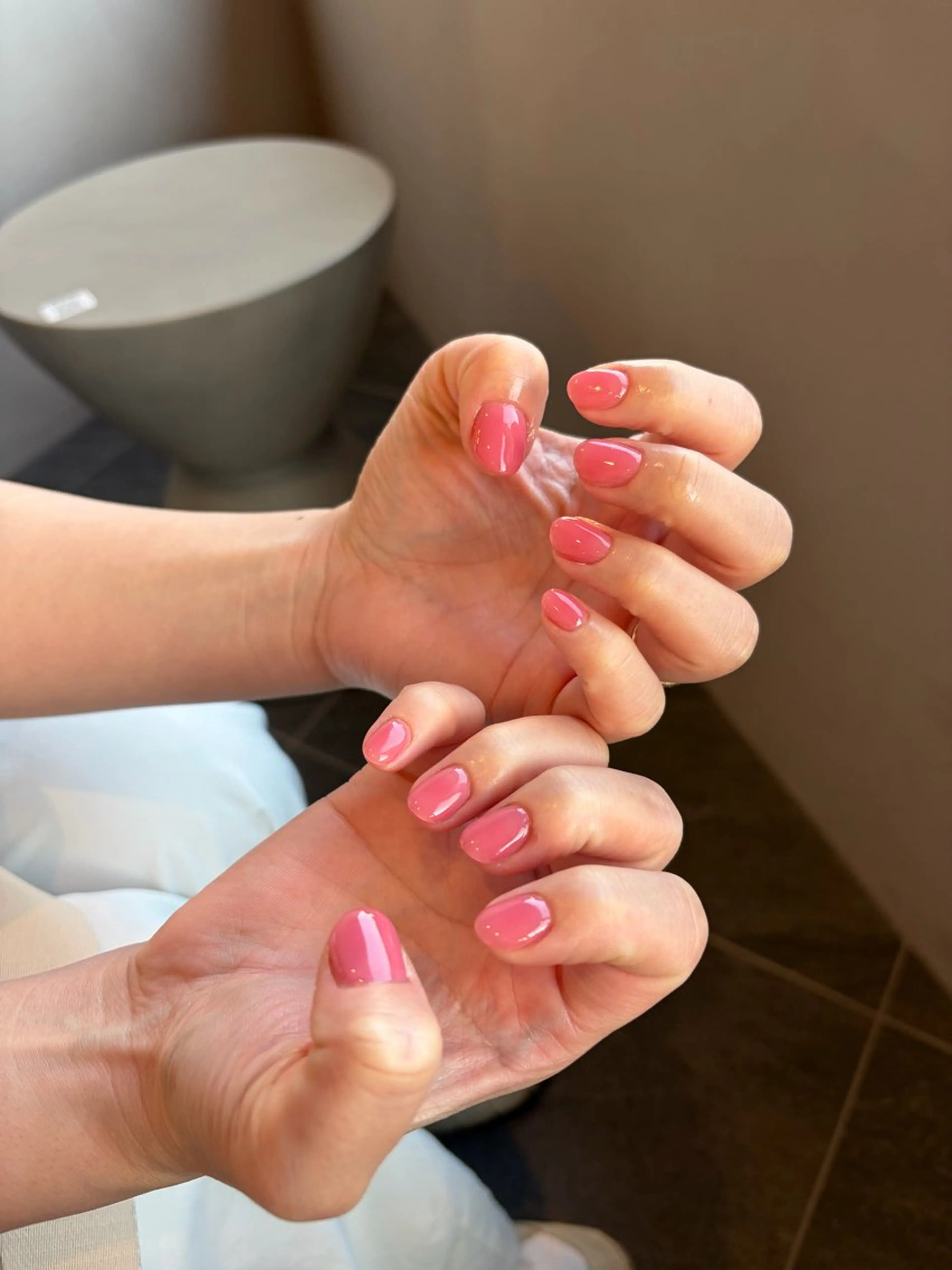 ネイル 韓国ネイル ピンク ハンドネイル eyelash& nailsalonMのネイルデザイン