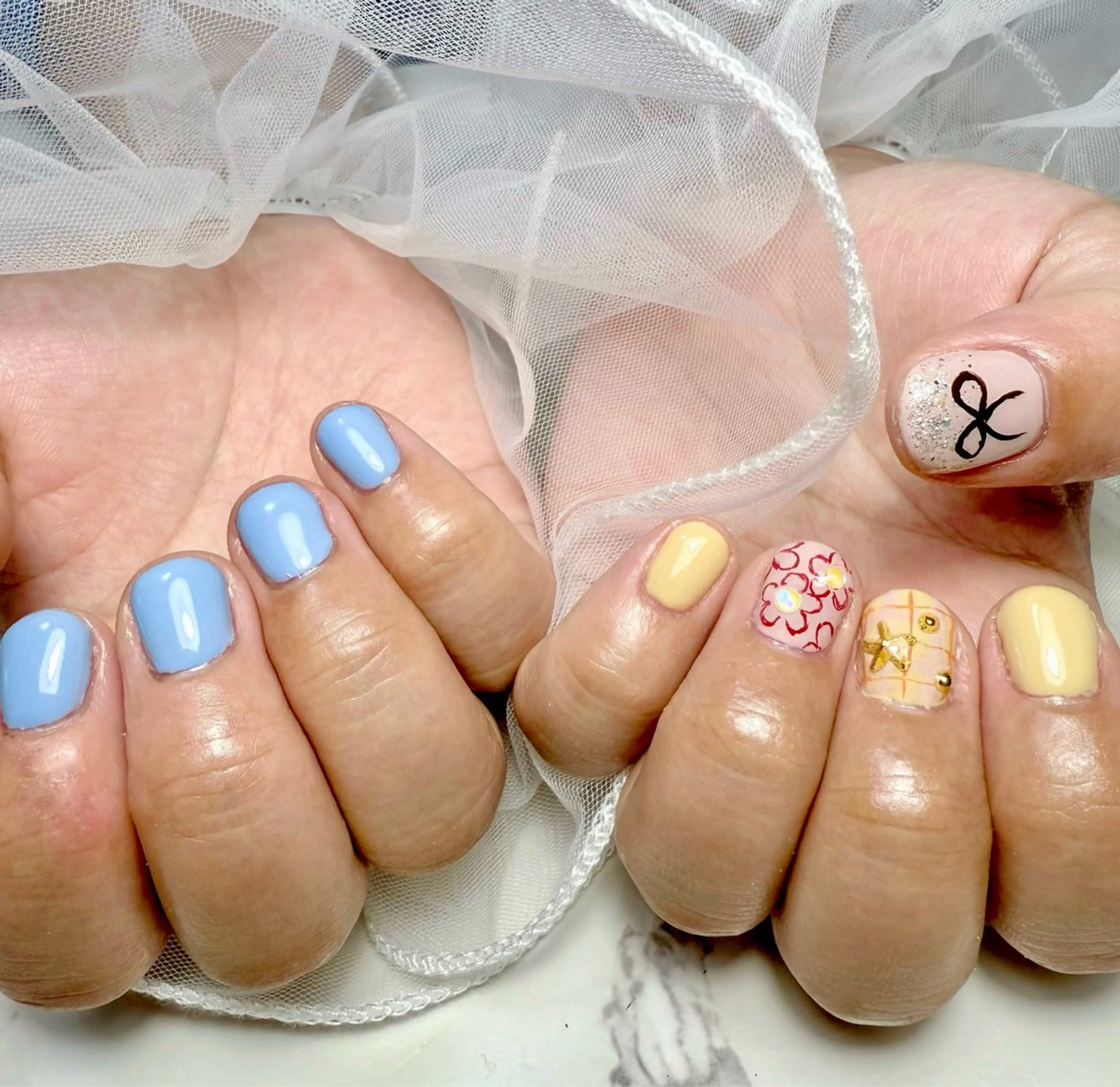 ネイル アートネイル チークネイル フレンチネイル 氷ネイル・うるうるネイル キラキラネイル Mai’s nailのネイルデザイン