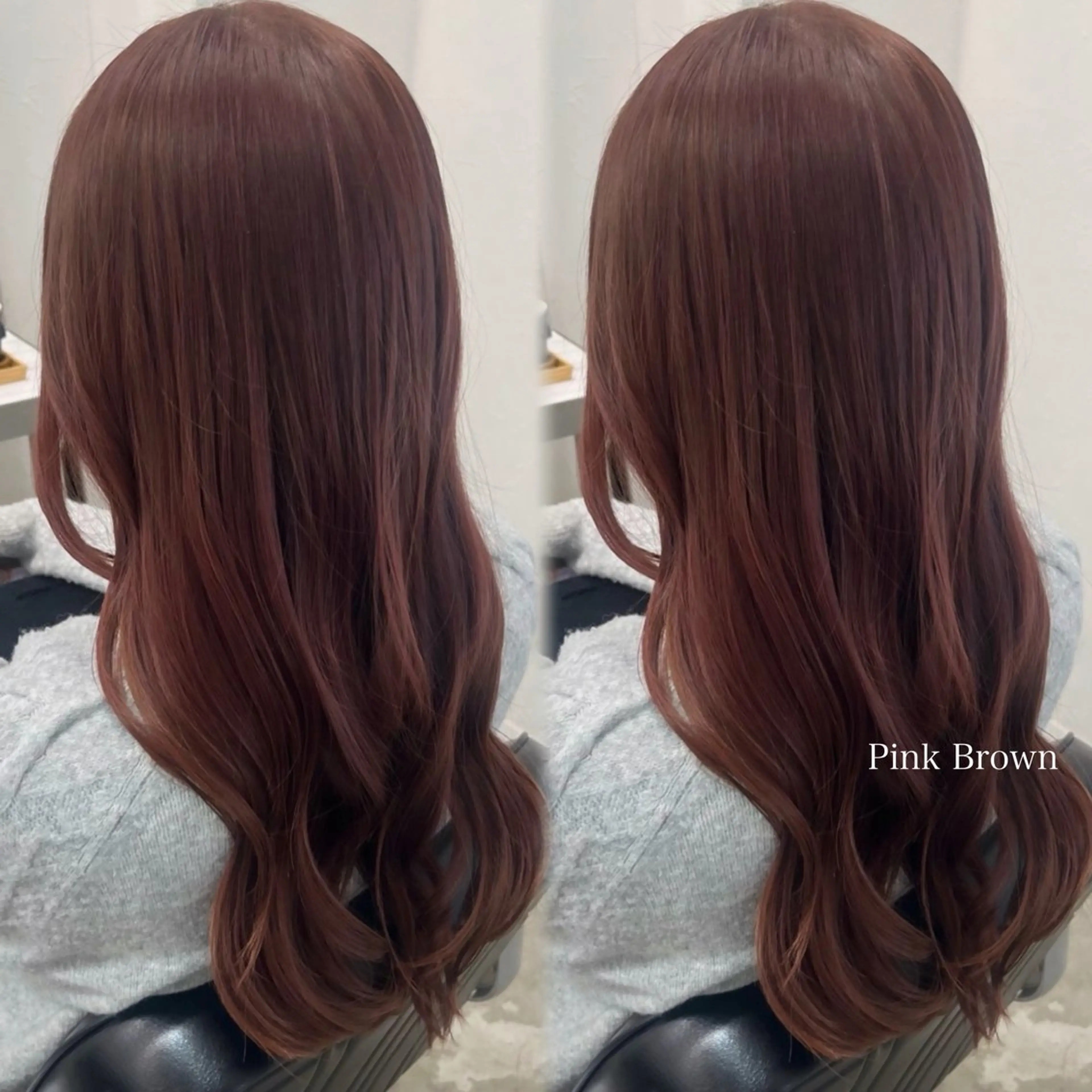 ロング カラー ブラウンカラー ピンクカラー ピンクブラウン ヘアカラー 韓国ヘア🇰🇷 HINAのマツエク・マツパデザイン