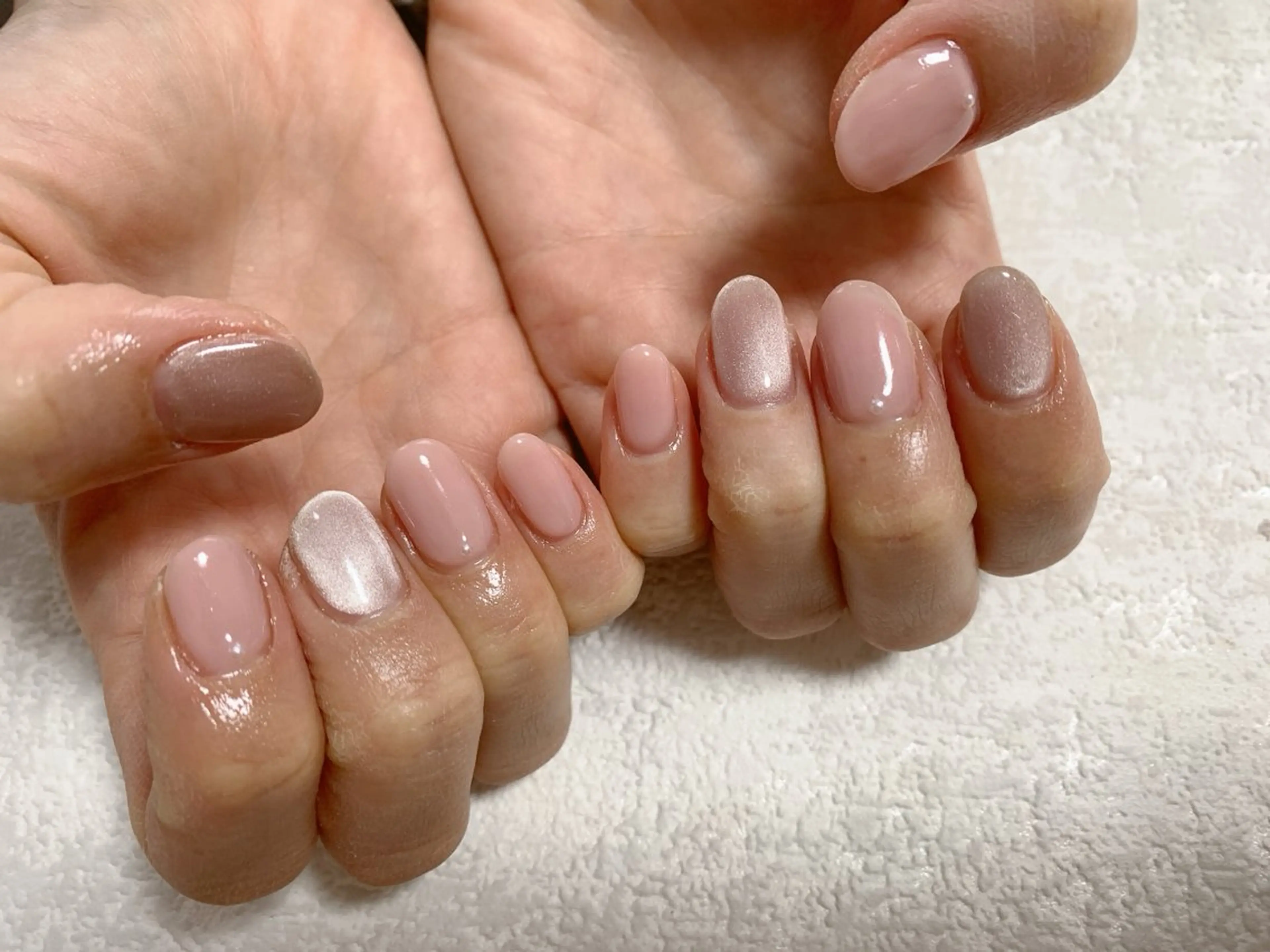 ネイル ジェルネイル 韓国ネイル マグネットネイル メンズネイル ワンカラーネイル kiki nail たまプラーザのネイルデザイン