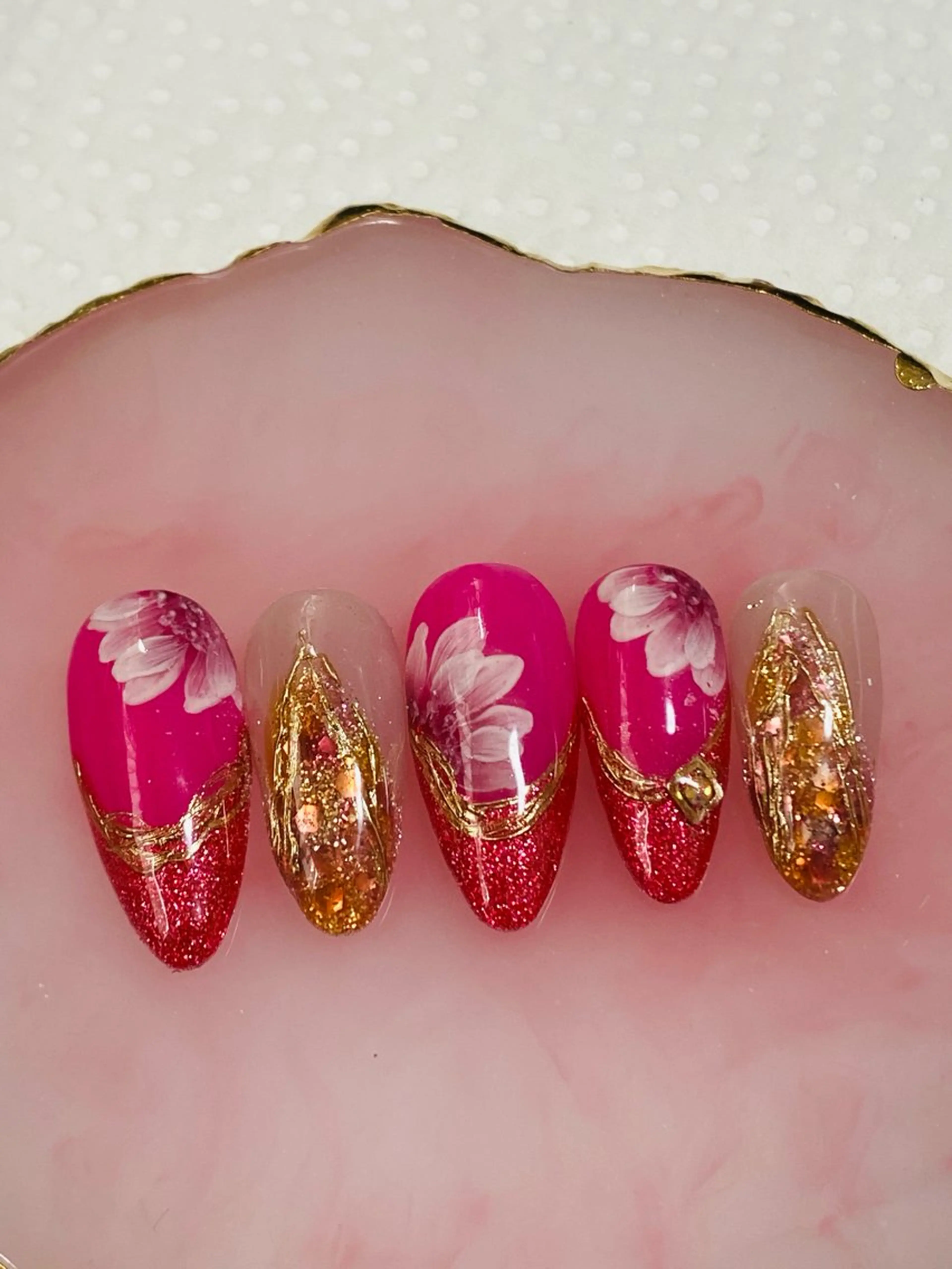 ネイル フラワーネイル 自宅ネイルサロン ♦️nuance♦️のネイルデザイン