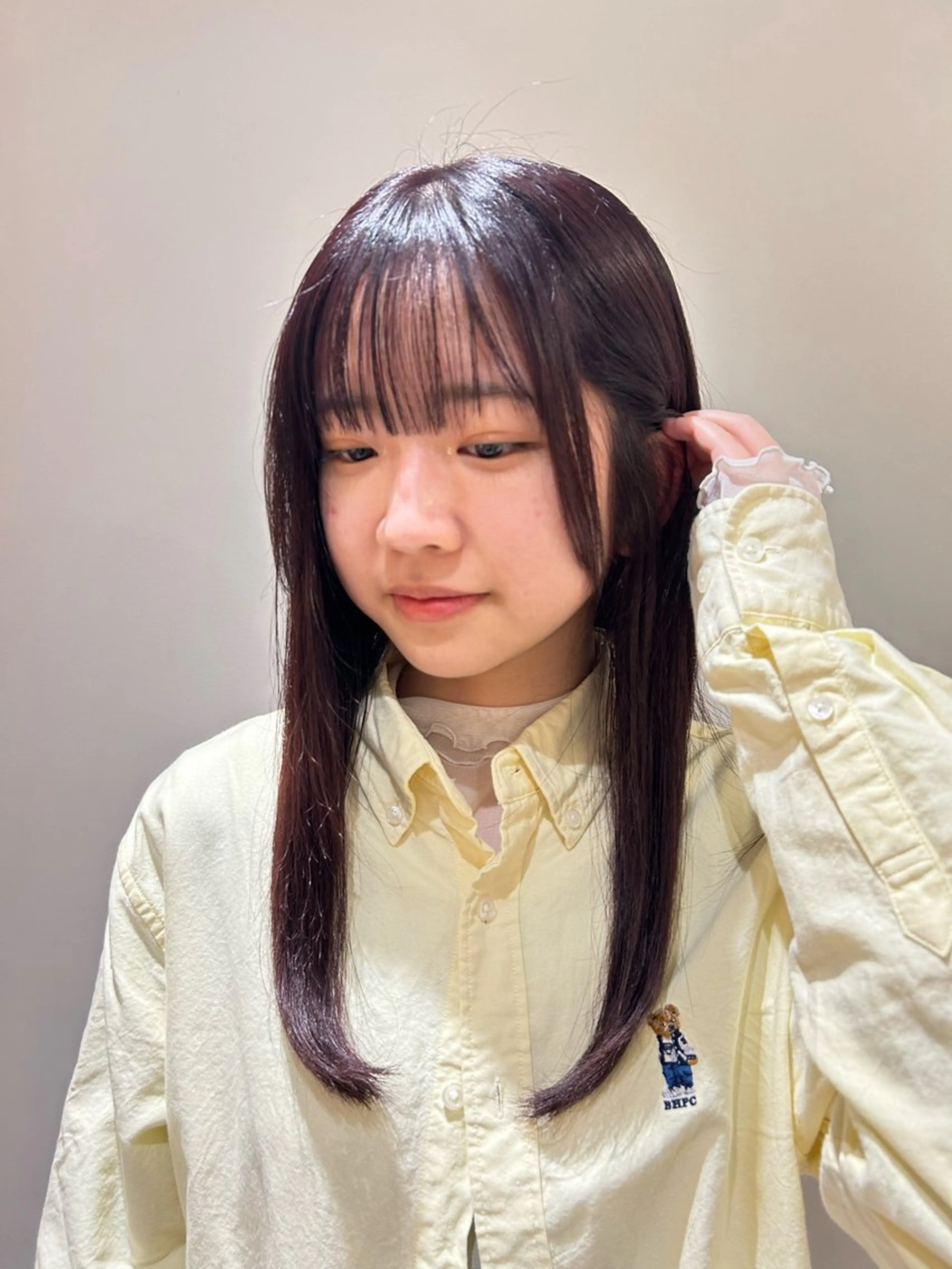 ロング 髪質改善 縮毛矯正 脱白髪染め/大人ハイ ライト/田中佑季のヘアスタイル