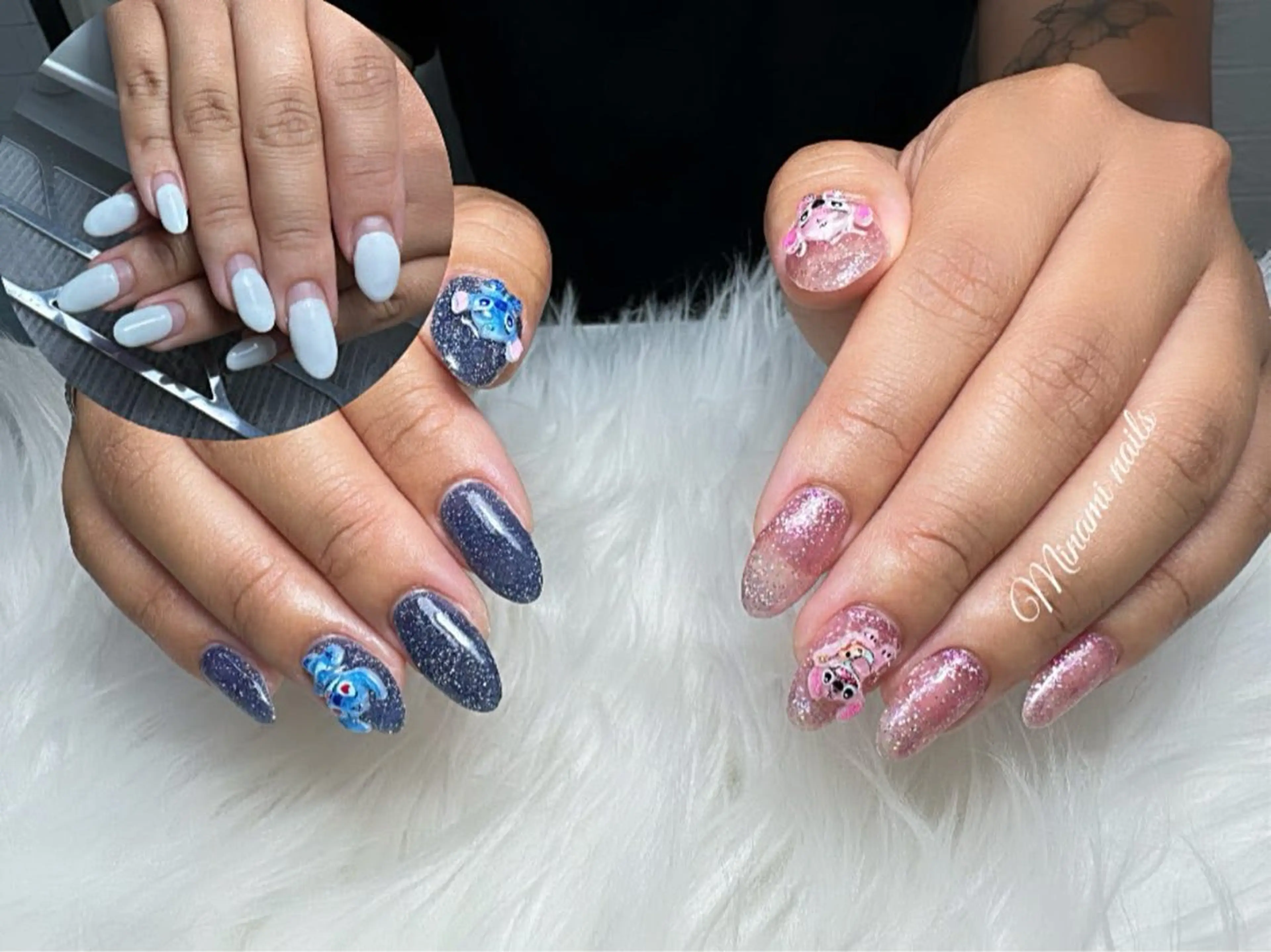 ネイル アートネイル オーロラネイル ガーリー キラキラネイル 韓国ネイル Minami Nailsのネイルデザイン