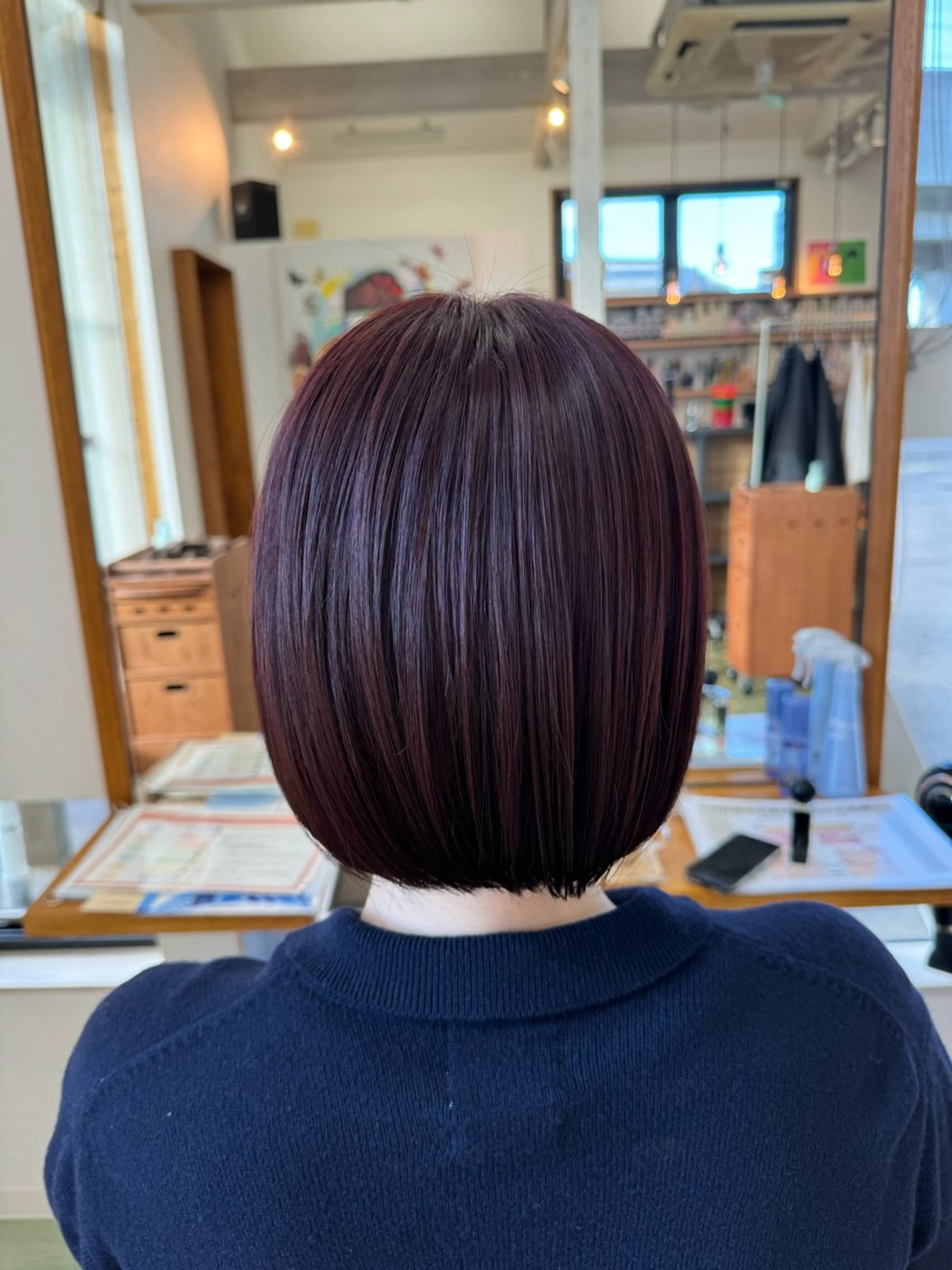 ショート カラー ボルドーカラー レッドカラー ヘアカラー サイトウ ヒトミ 【メイヘア】のヘアスタイル