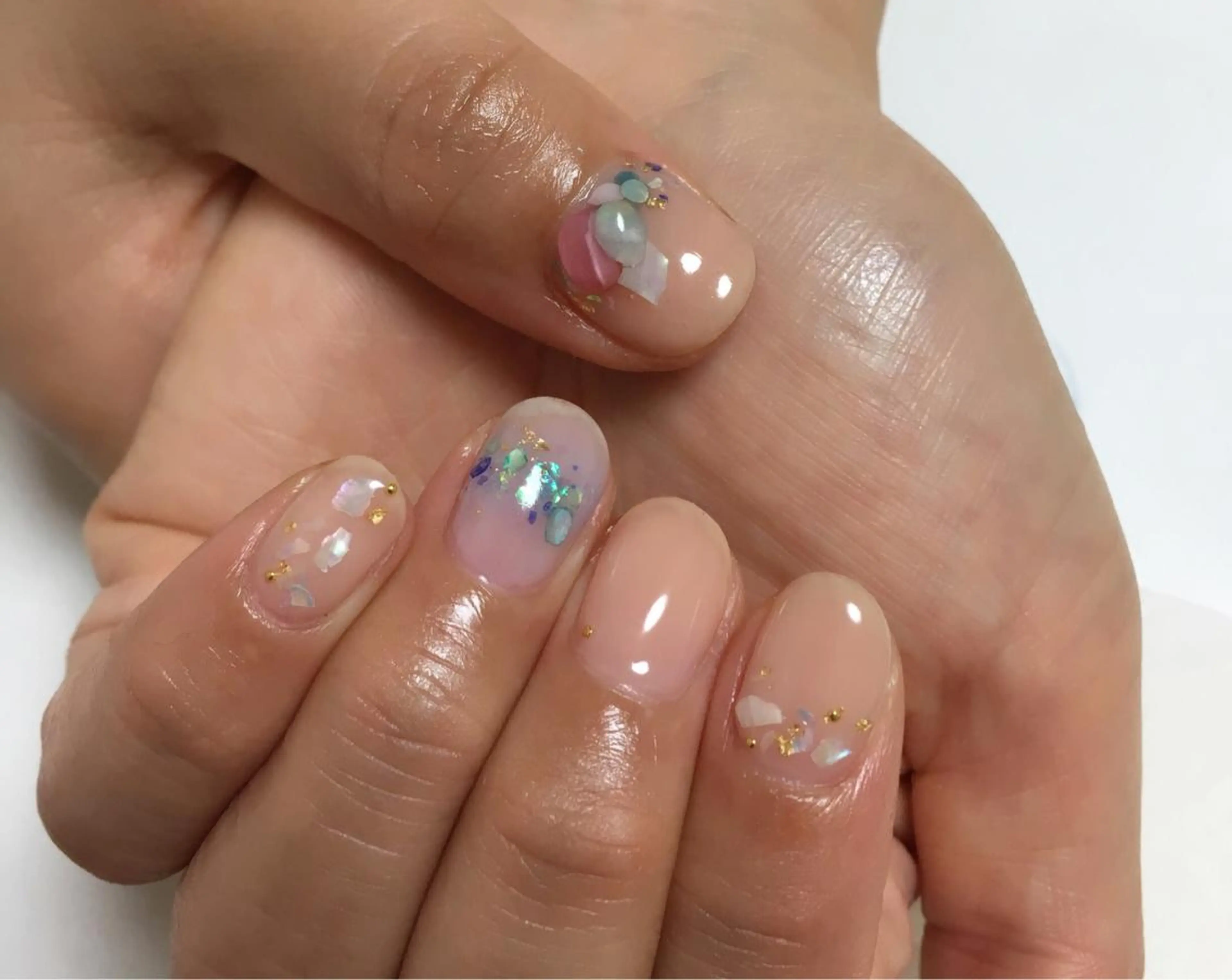 ネイル アートネイル ブルー ホワイト 12 designのネイルデザイン