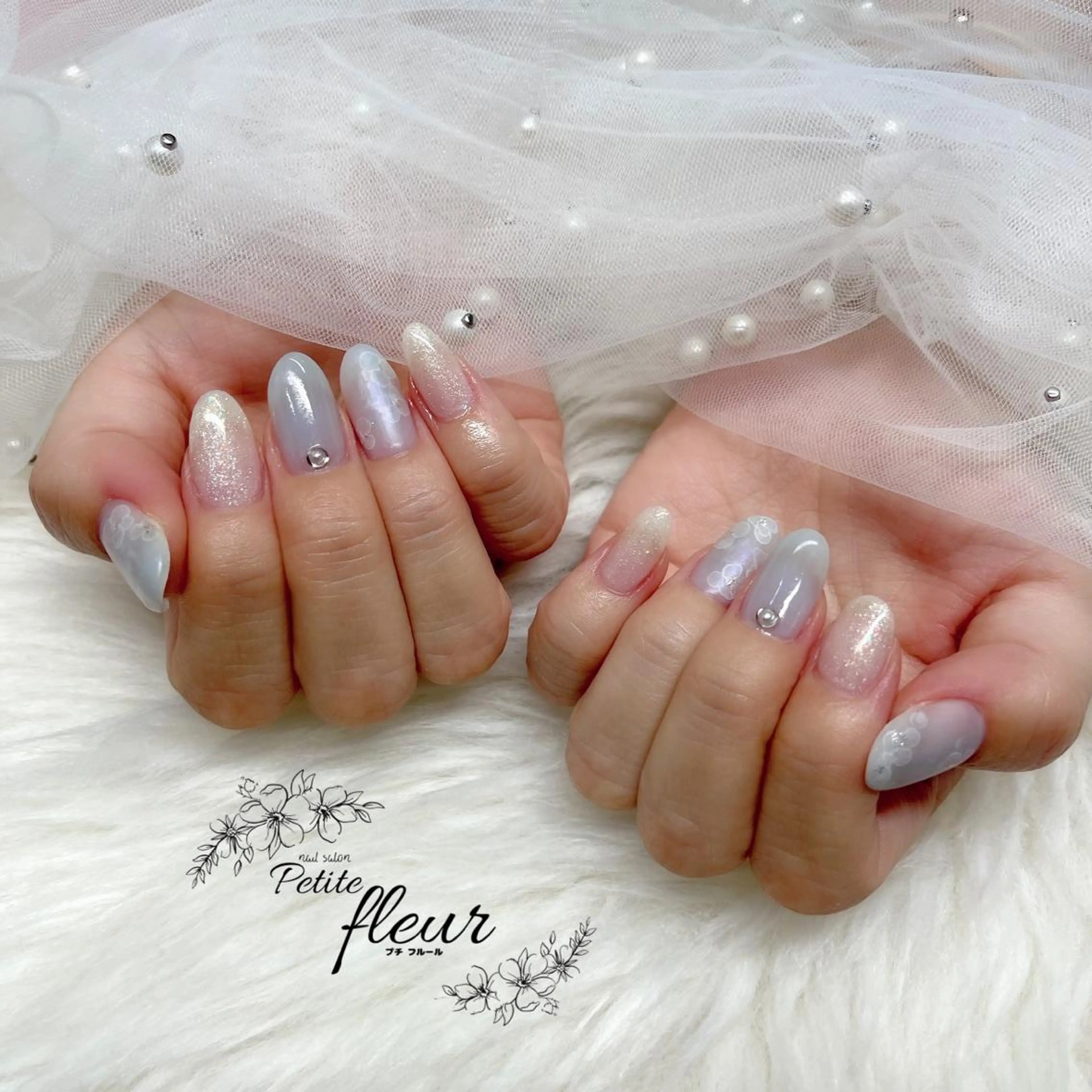 ネイル ブルー マットネイル パープル ❁⃘*。Petite fleur❁⃘*りさのネイルデザイン