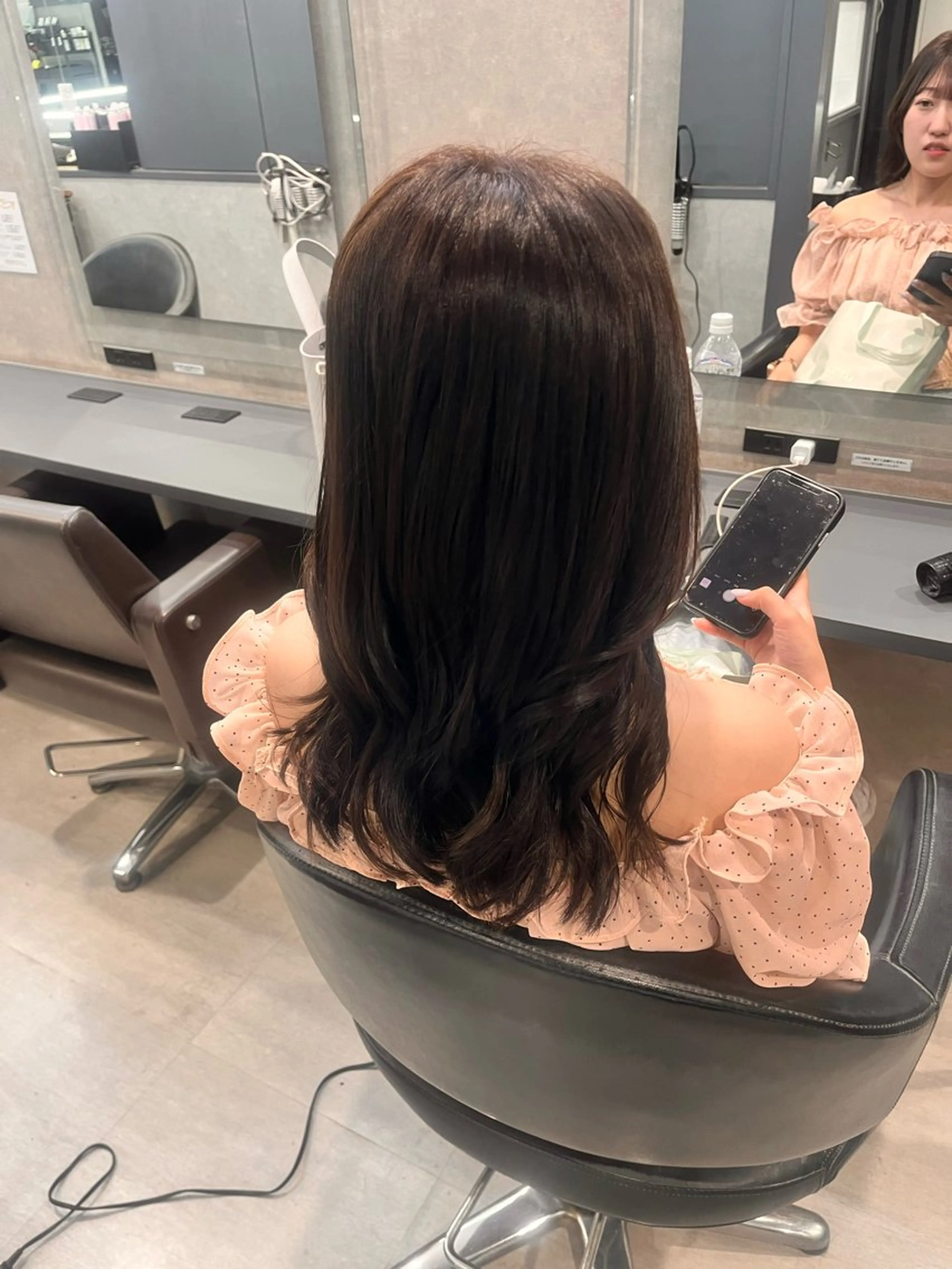 ロング カラー ブラウンカラー チョコレートブラウン ひのはら もえかのヘアスタイル