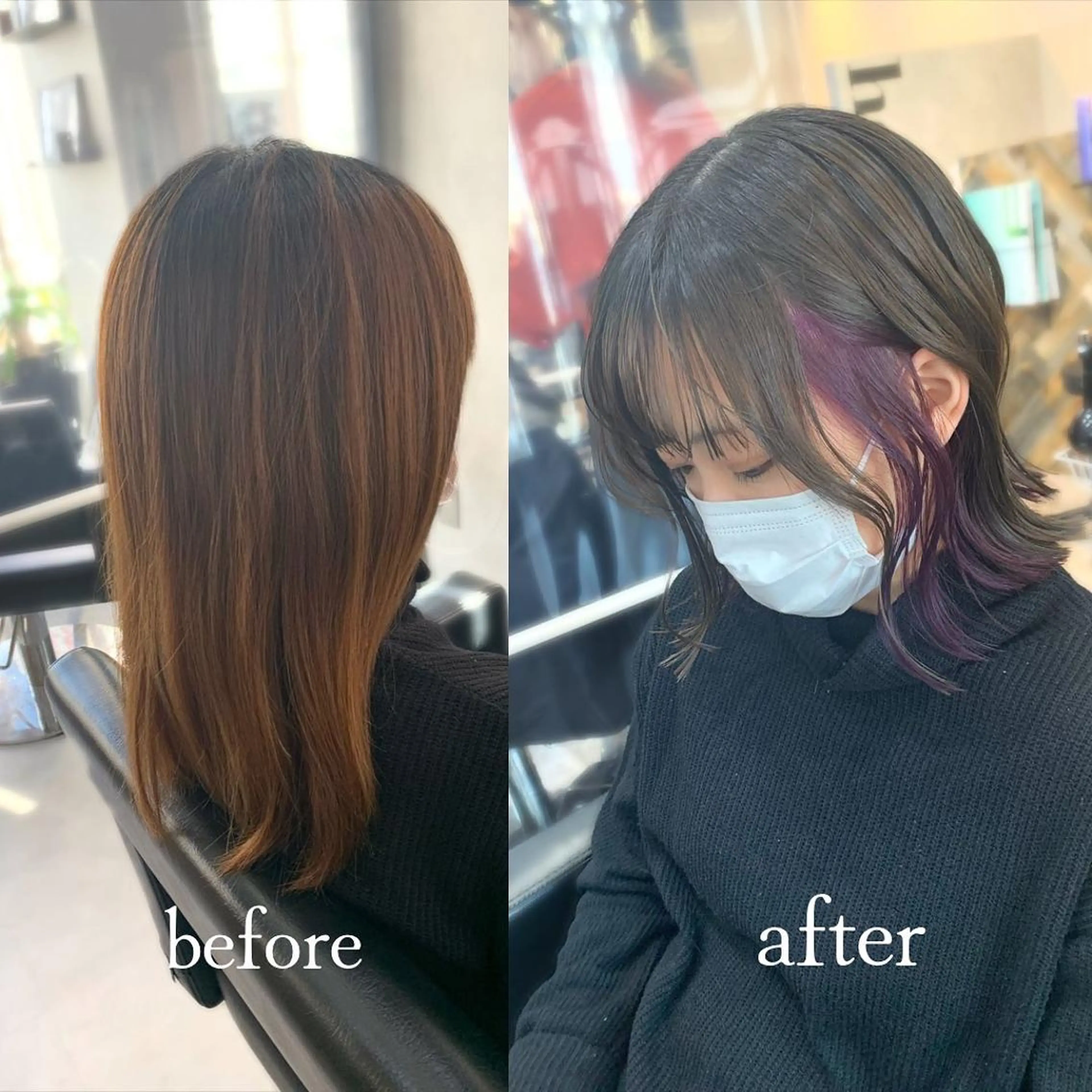 ミディアム カラー ヘアアレンジ VIM hairおもろまち店のヘアスタイル