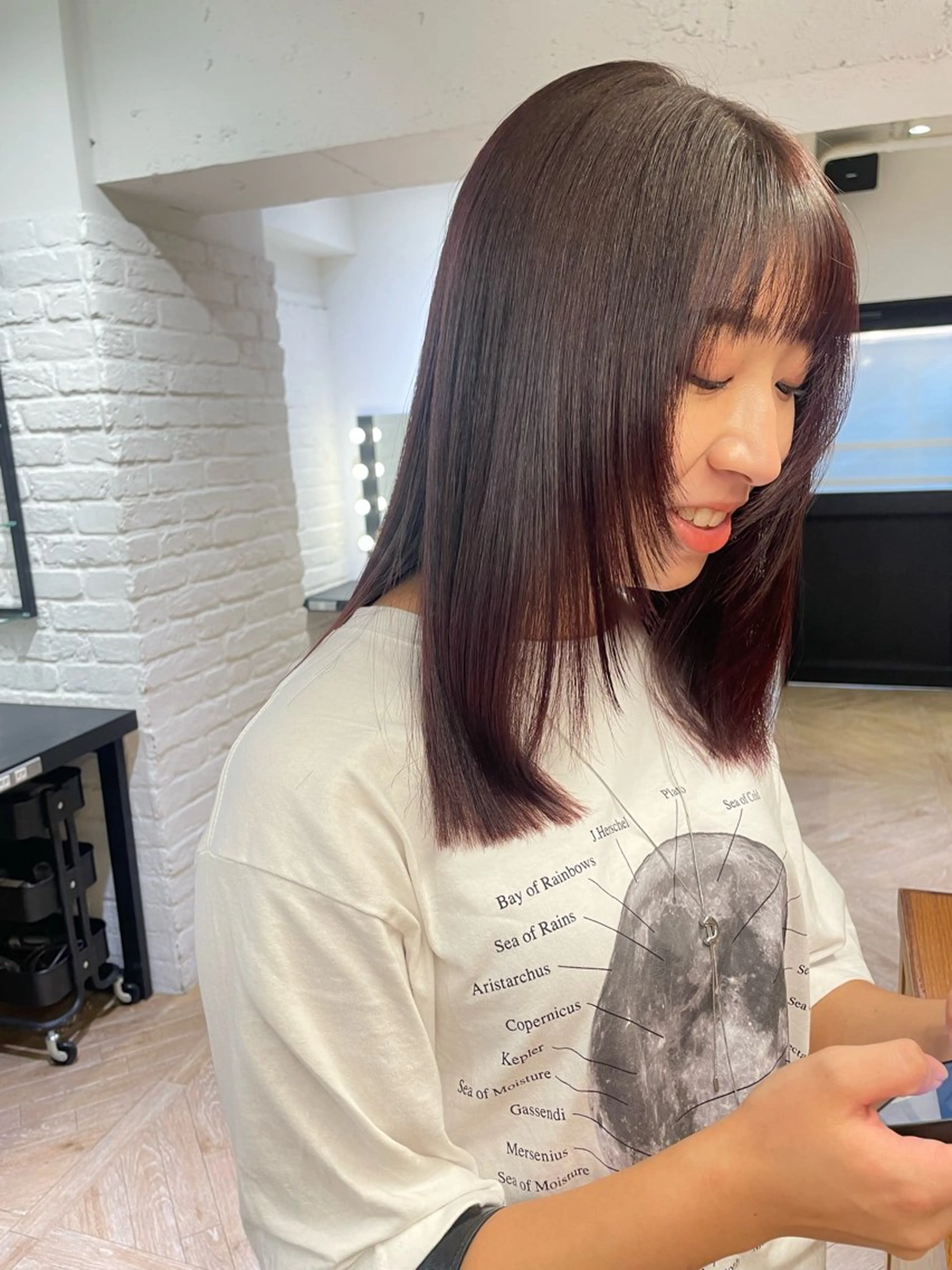 セミロング 顔まわりレイヤー レイヤーカット 縮毛矯正 LOREN/ miuのヘアスタイル