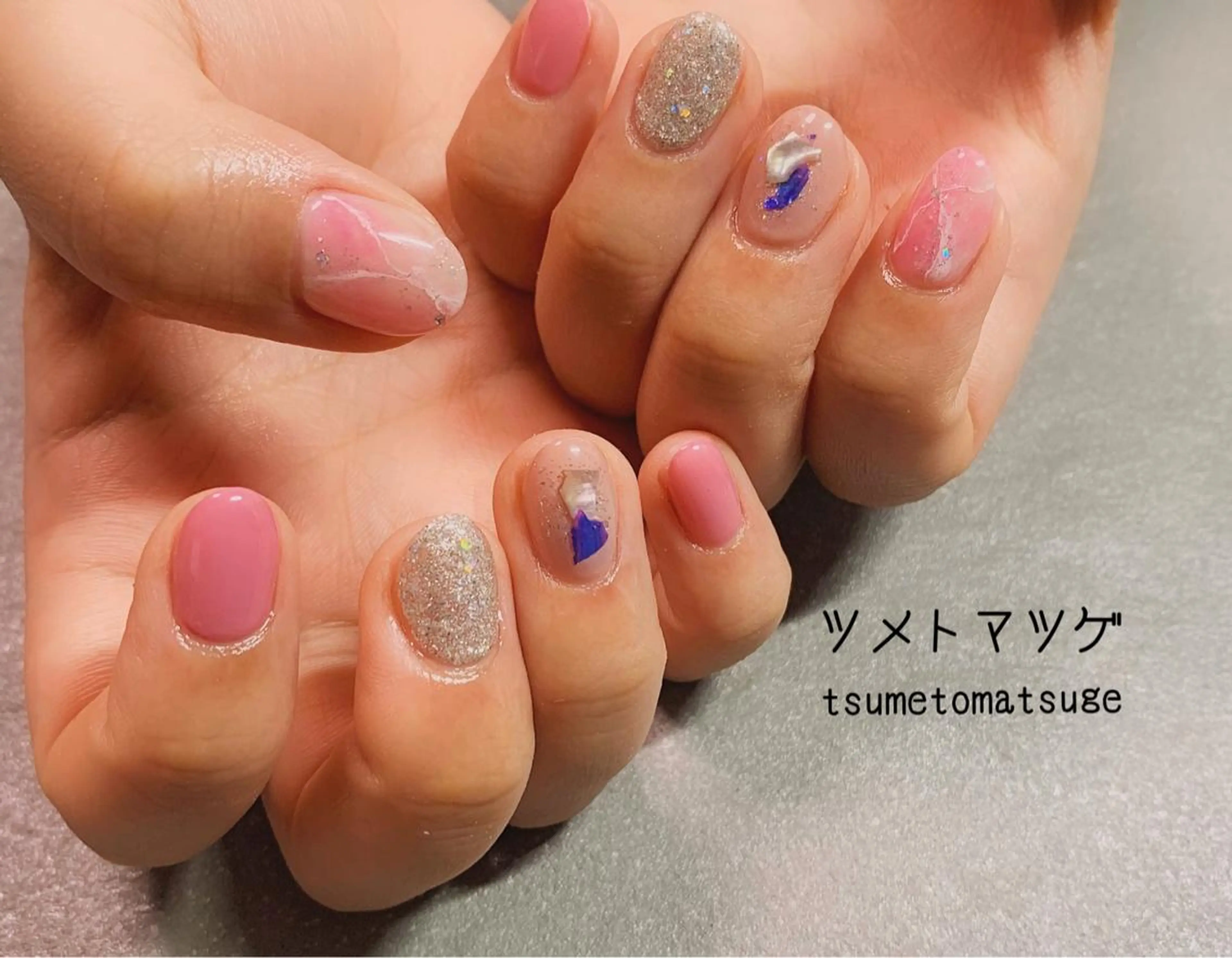 ショート ネイル アートネイル ハンドネイル ツメトマツゲ .のネイルデザイン