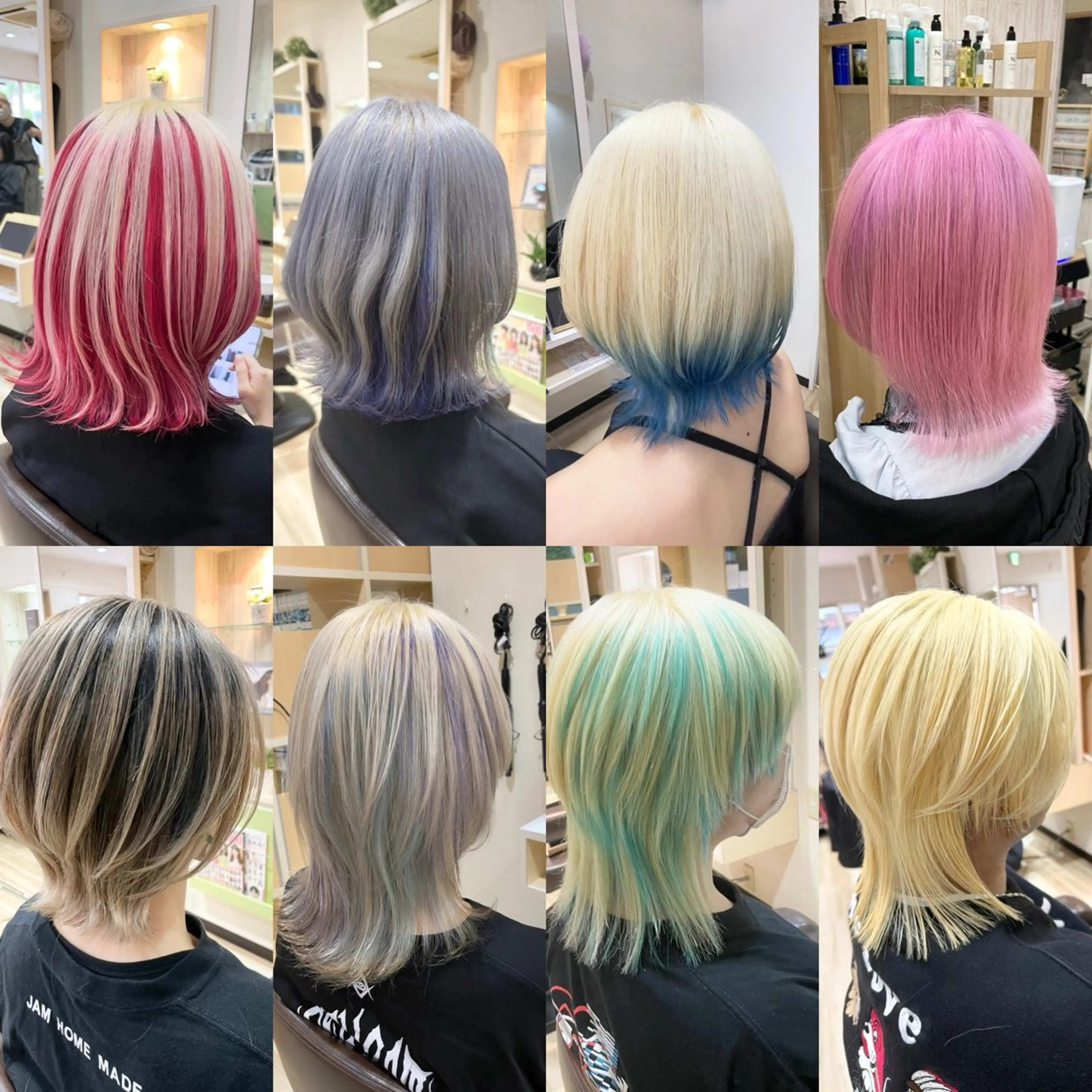 ミディアム カラー 🌈派手髪ハイトーン 🌈鈴木亮太🌈のヘアスタイル