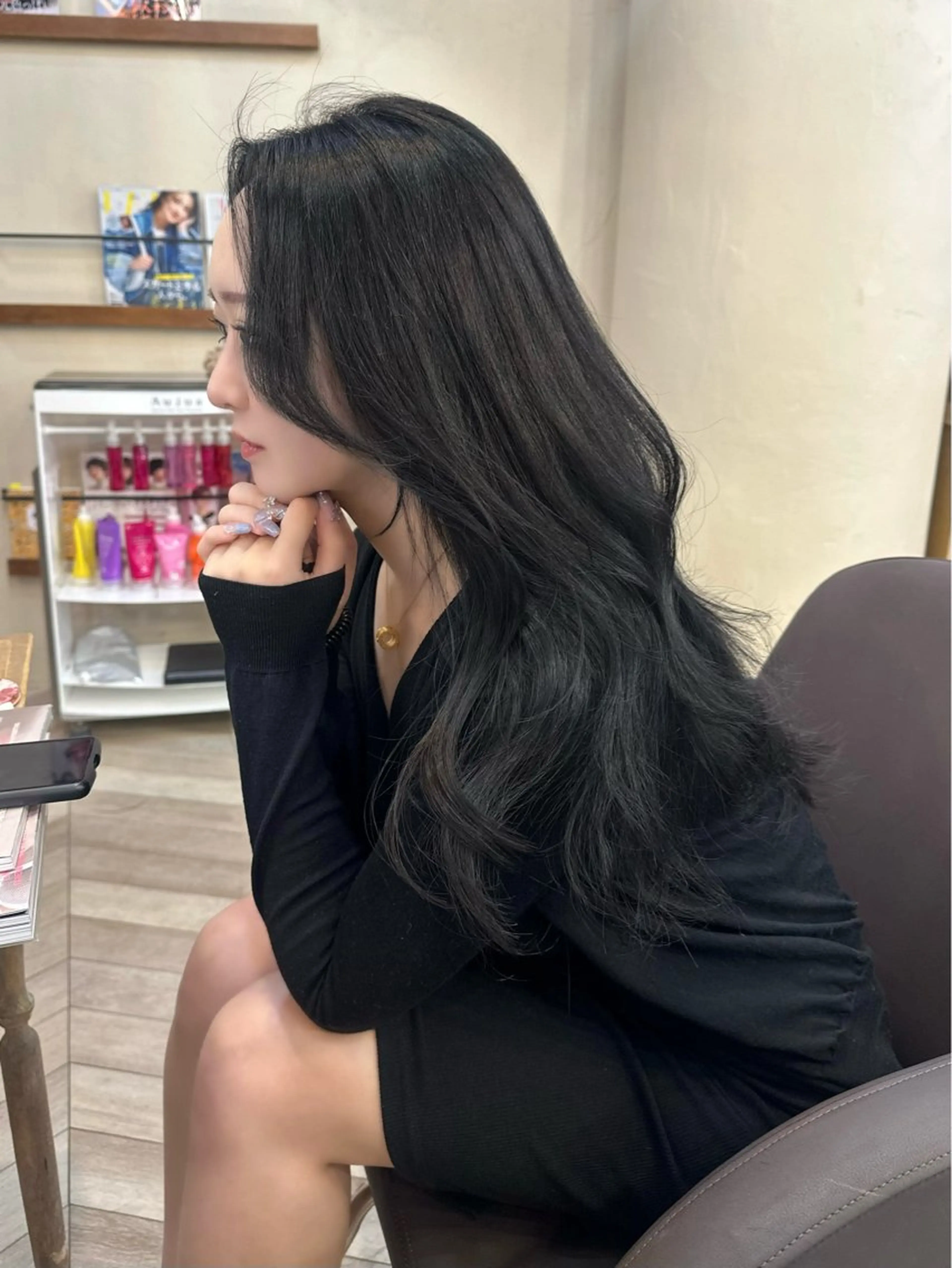 ロング こもも/ワンホン/ 韓国/髪質改善のヘアスタイル