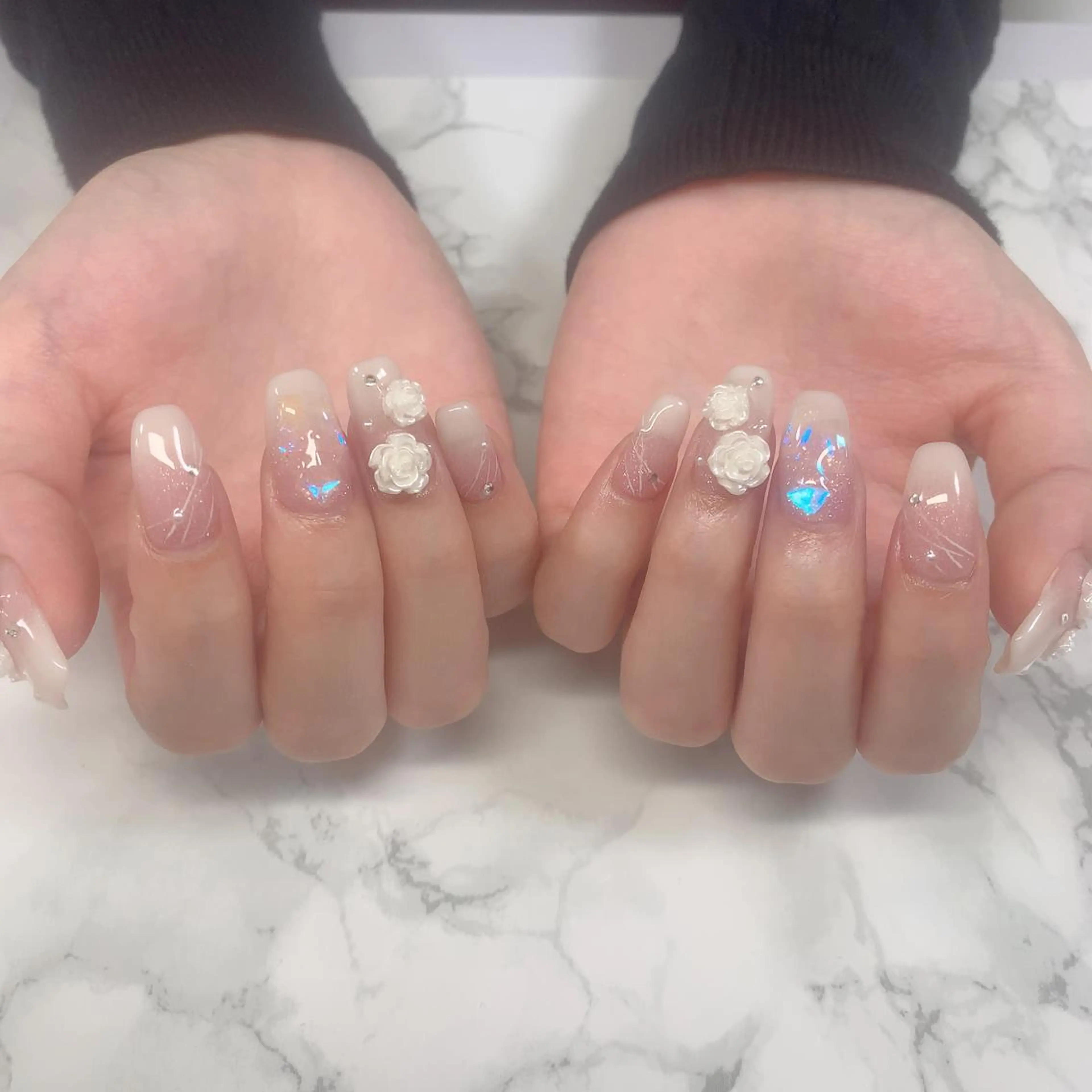 【クーポン】人気No2💓ゴージャス雰囲気画像持ち込みok🌈大きいビジュー追加料金なし【オフ込み】の写真