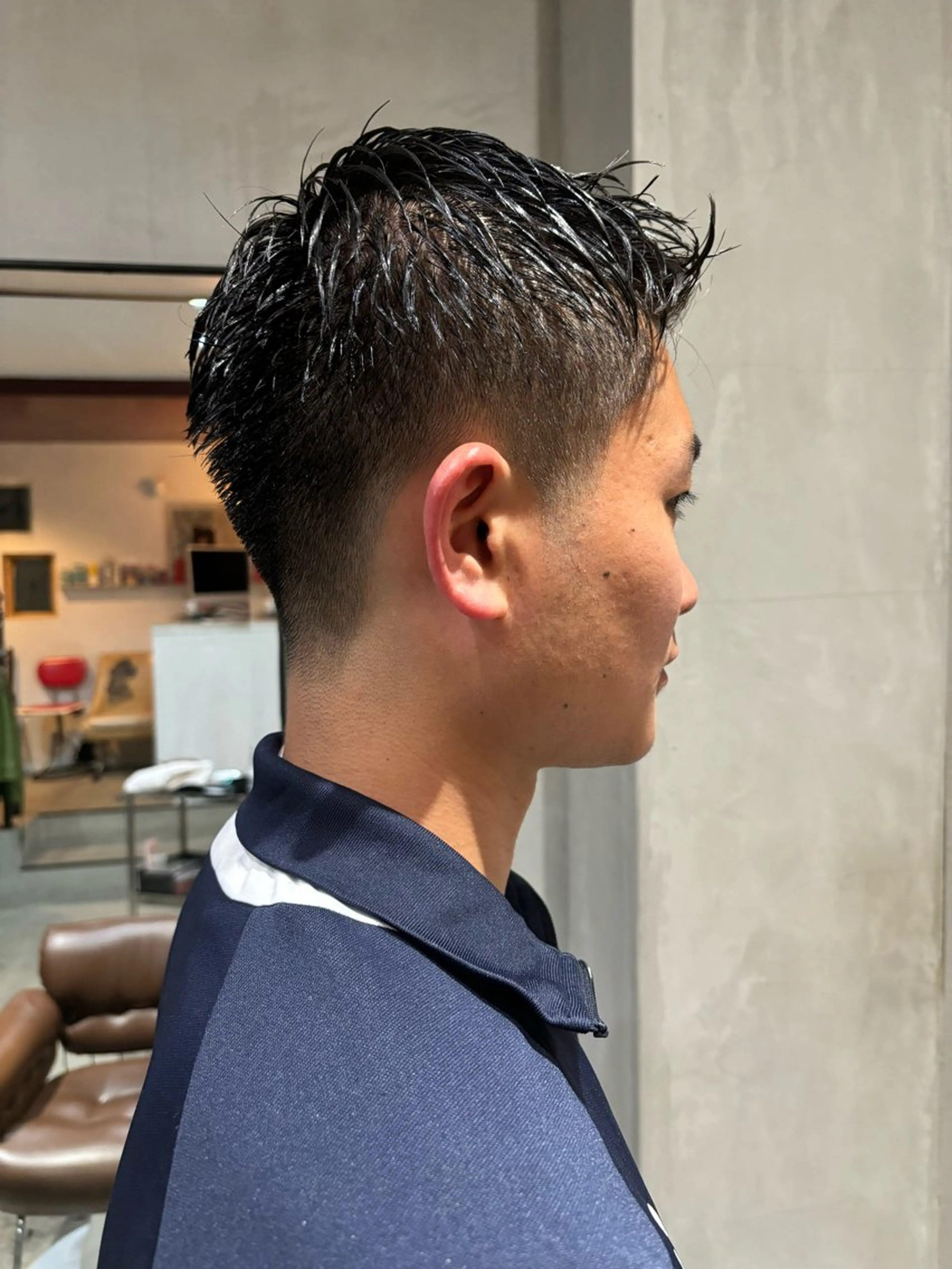 ショート パーマ メンズ フェードカット 刈り上げ ショートヘア 中目黒メンズ刈り上げ Harunaのヘアスタイル