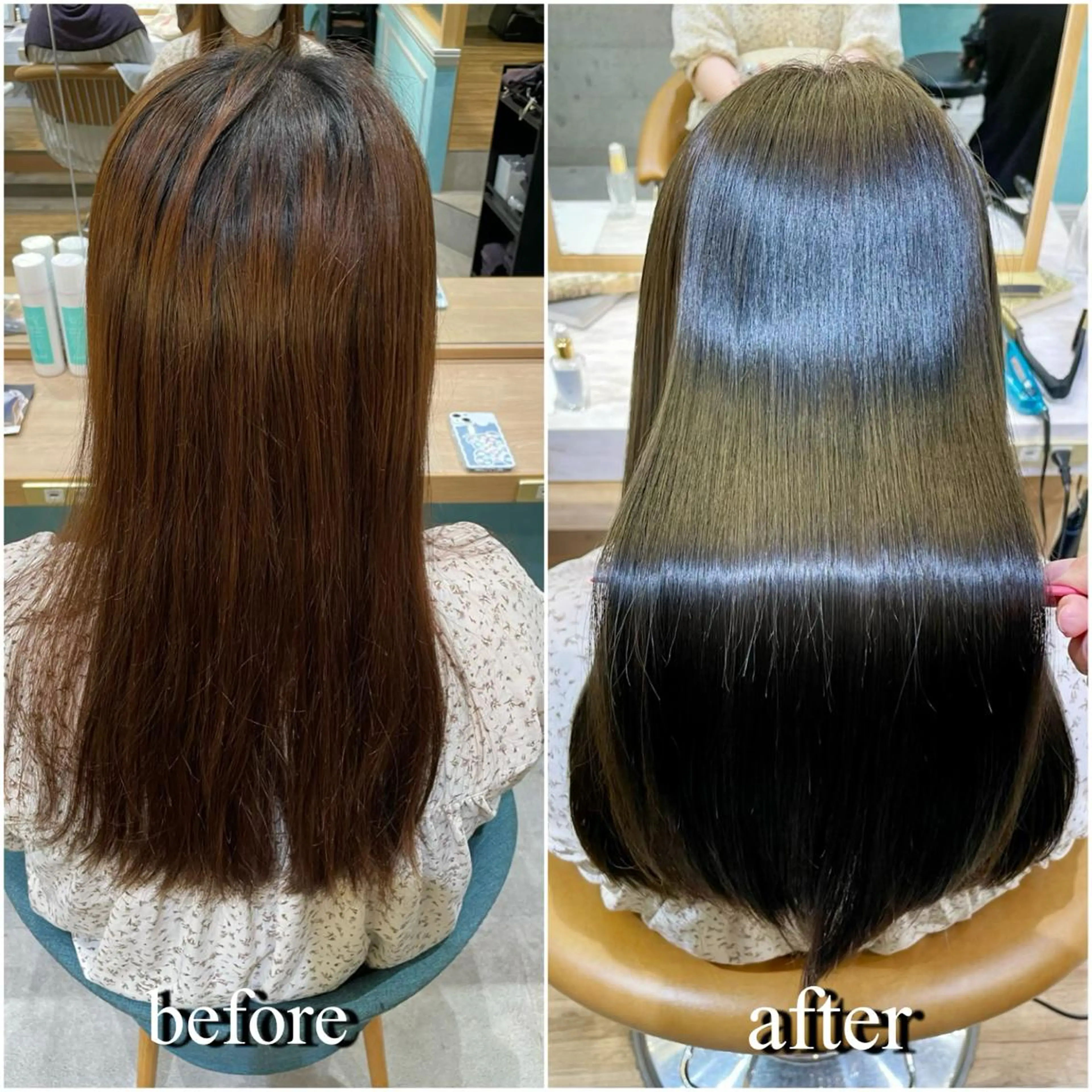 ロング カラー カット ヘアカラー 縮毛矯正 トリートメント 縮毛矯正　髪質改善 韓国風レイヤー　吉田のヘアスタイル