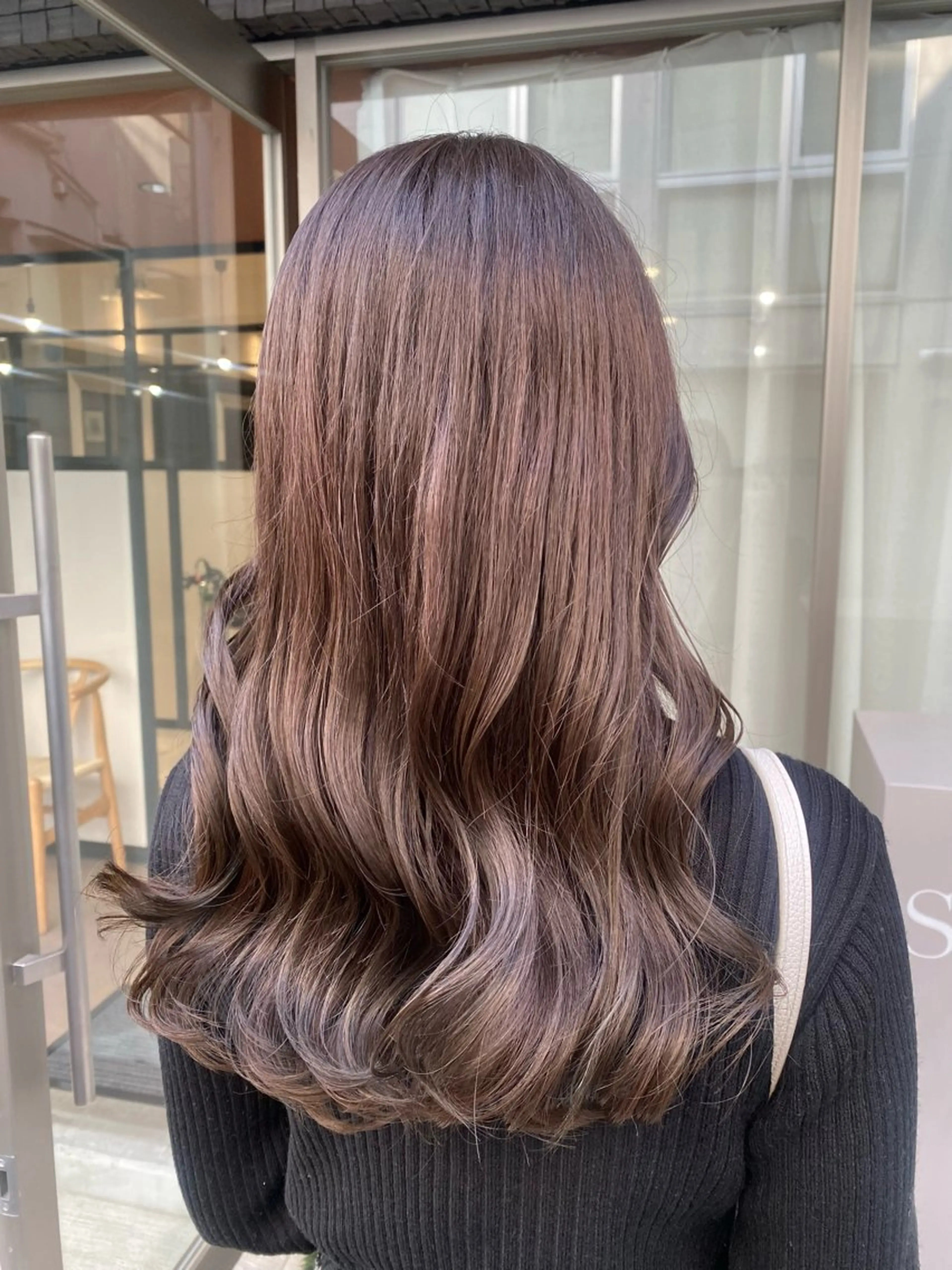 ロング カラー ショコラグレージュ グレージュ カット ヘアカラー トリートメント グレージュ/レイヤー /韓国ヘア/RISAのヘアスタイル