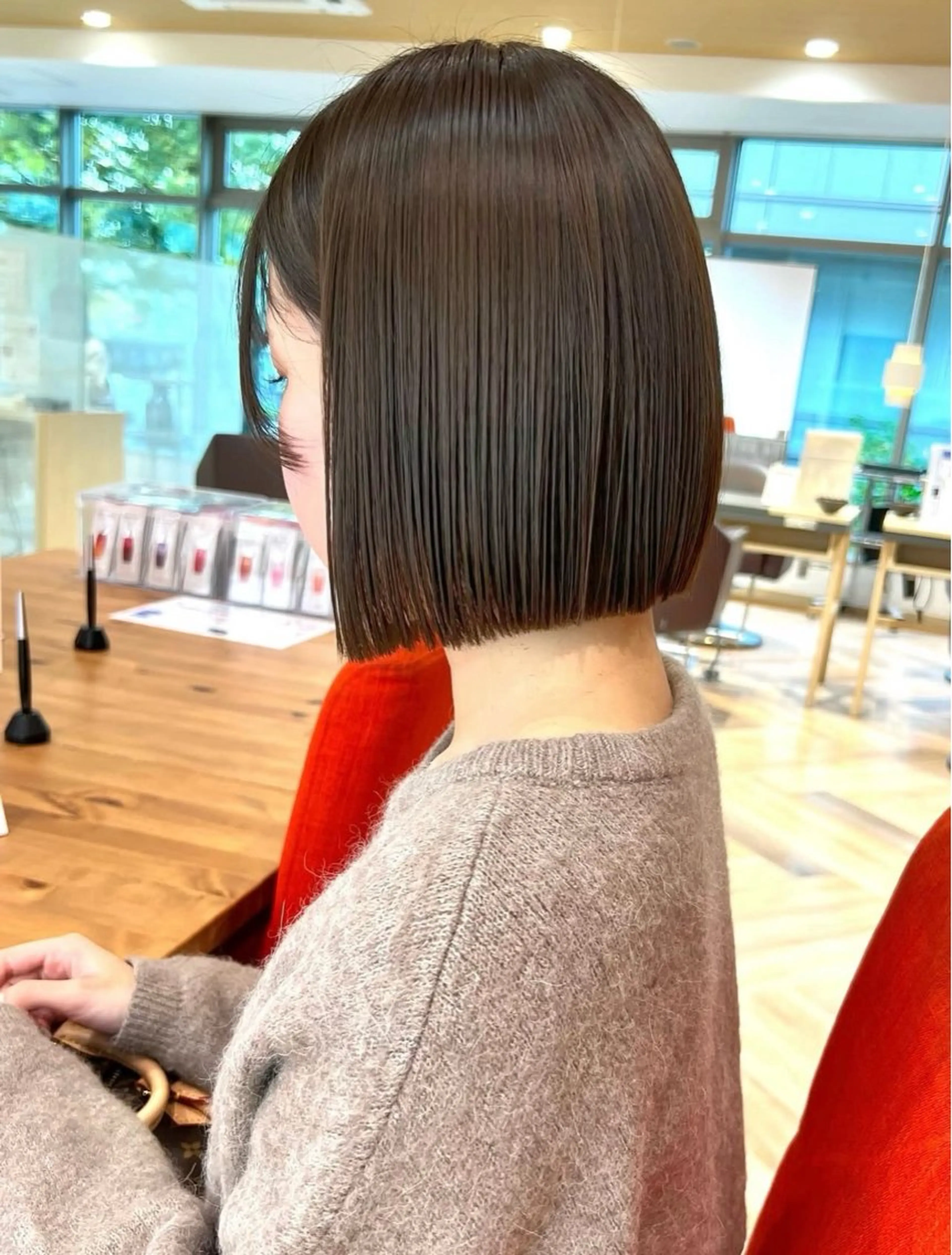 ショート ボブ カット トリートメント 加納千華 /ボブ/ぱつっとボブのヘアスタイル