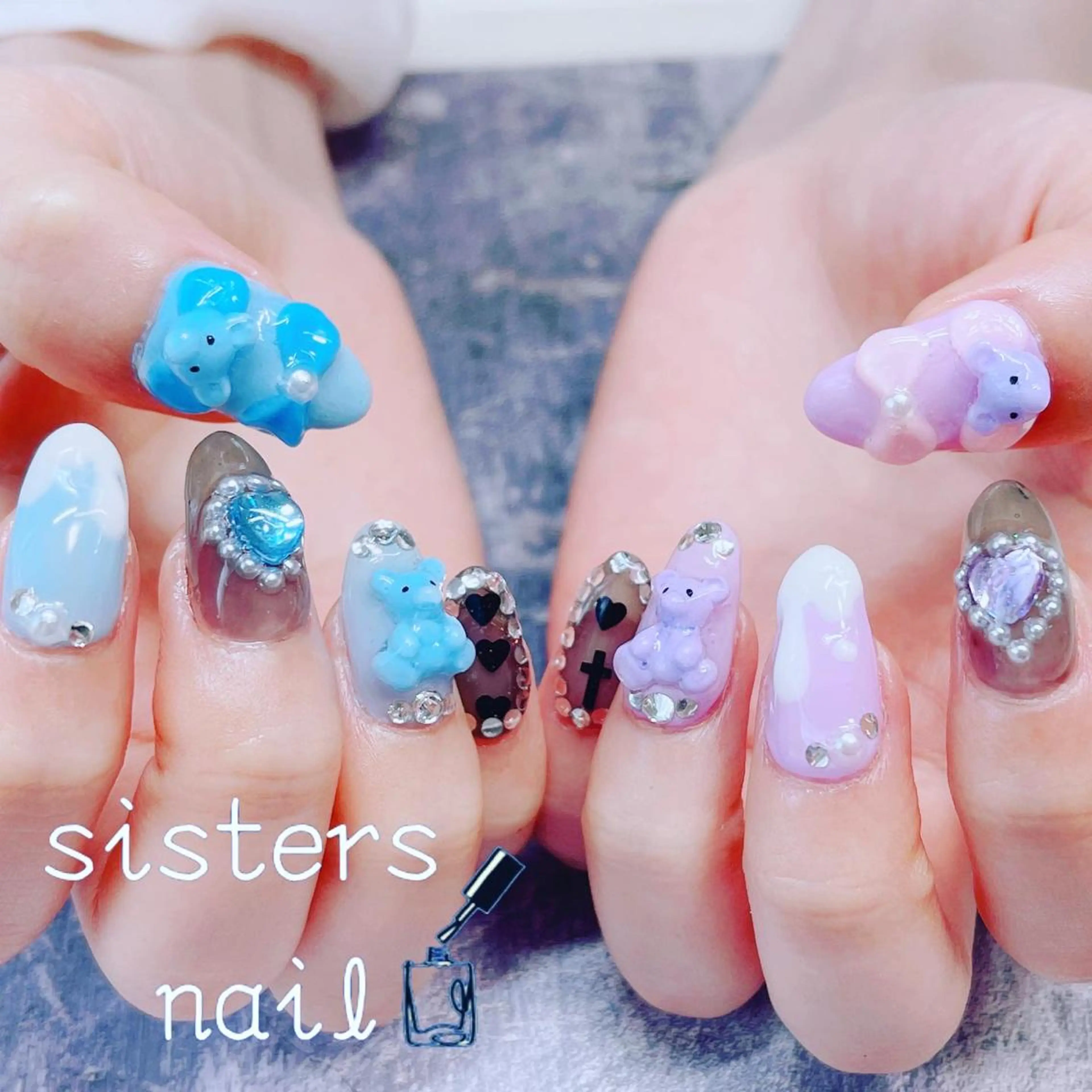 ネイル アートネイル ハート ハンドネイル ハンドケア sisters nail.fのネイルデザイン