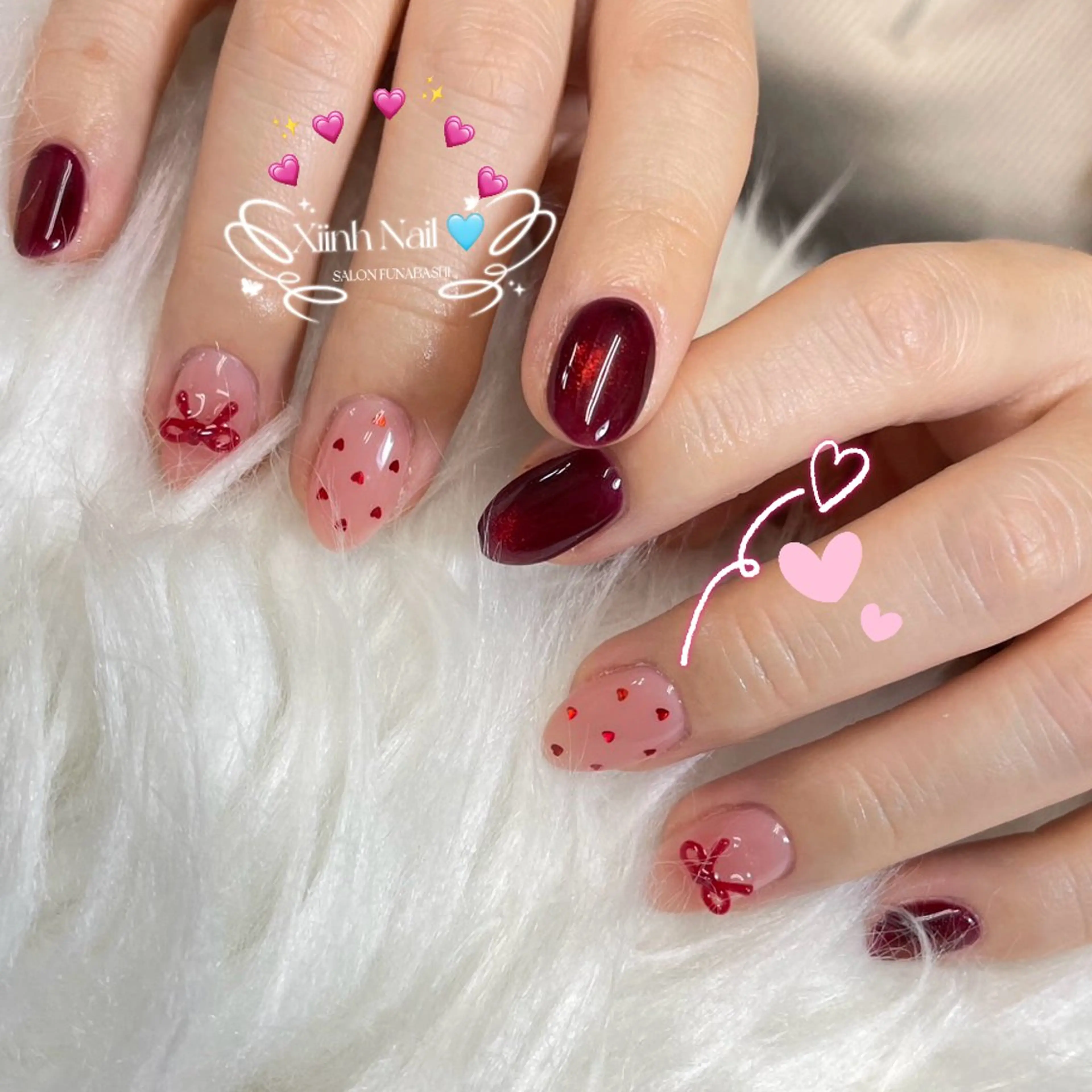 ネイル チークネイル 桜ネイル 長さ出し フットネイル ジェルネイル ハンドネイル XIINH NAIL SALONのネイルデザイン