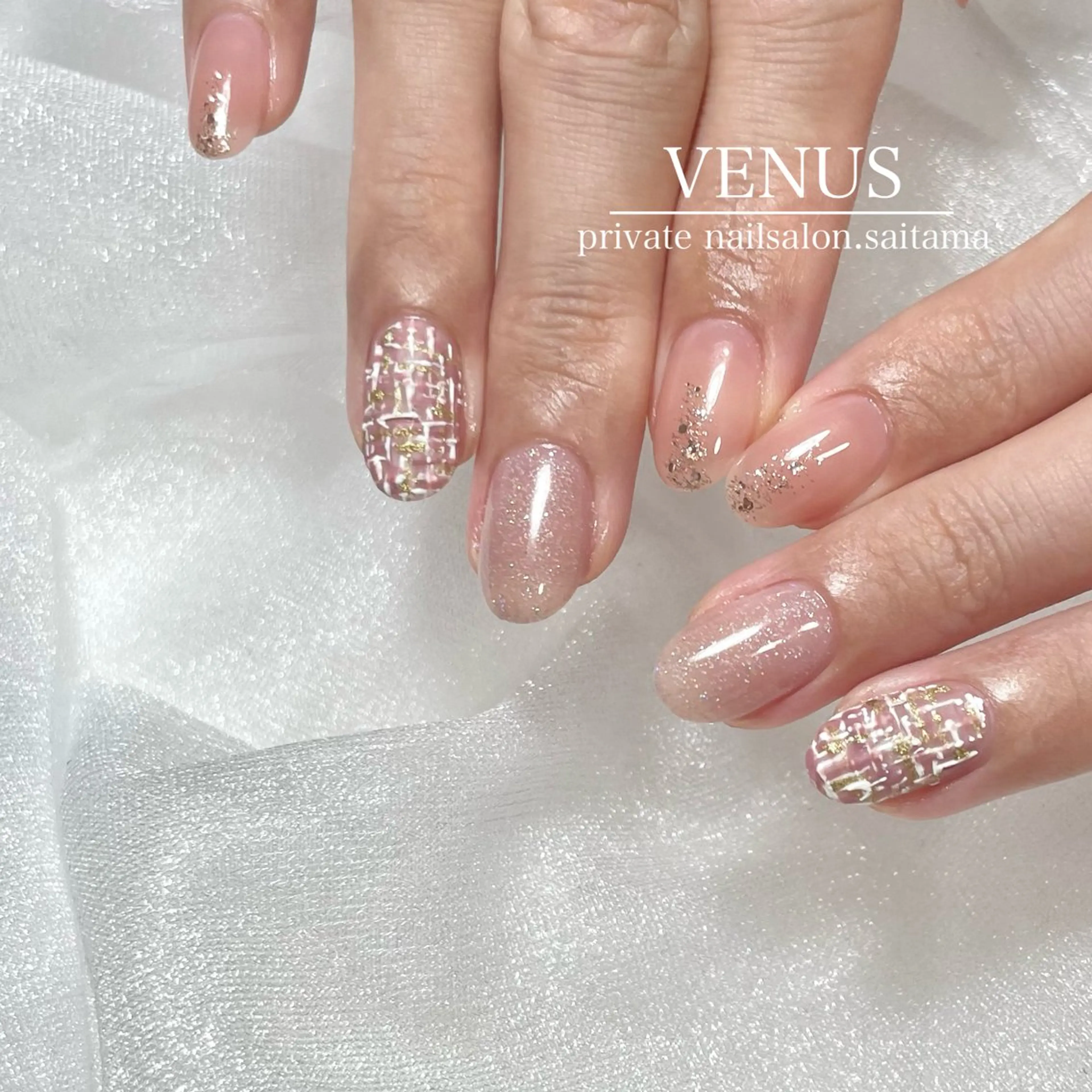 ネイル ツイードネイル ハンドネイル nailsalon VENUSのネイルデザイン