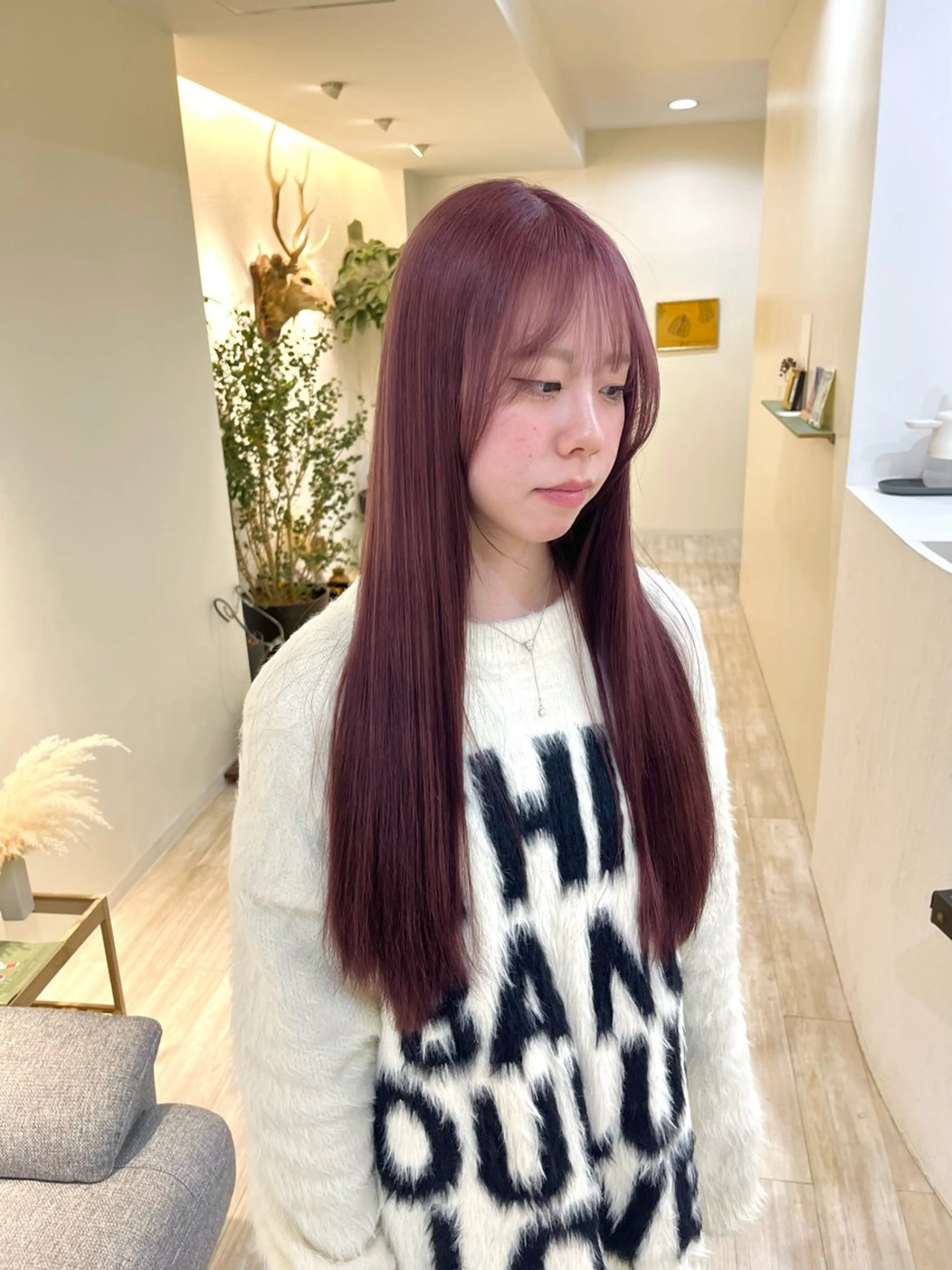 ロング カラー ラベンダーカラー ピンクカラー ピンクラベンダー つぼみ/パーマ ／レイヤー／ボブのヘアスタイル