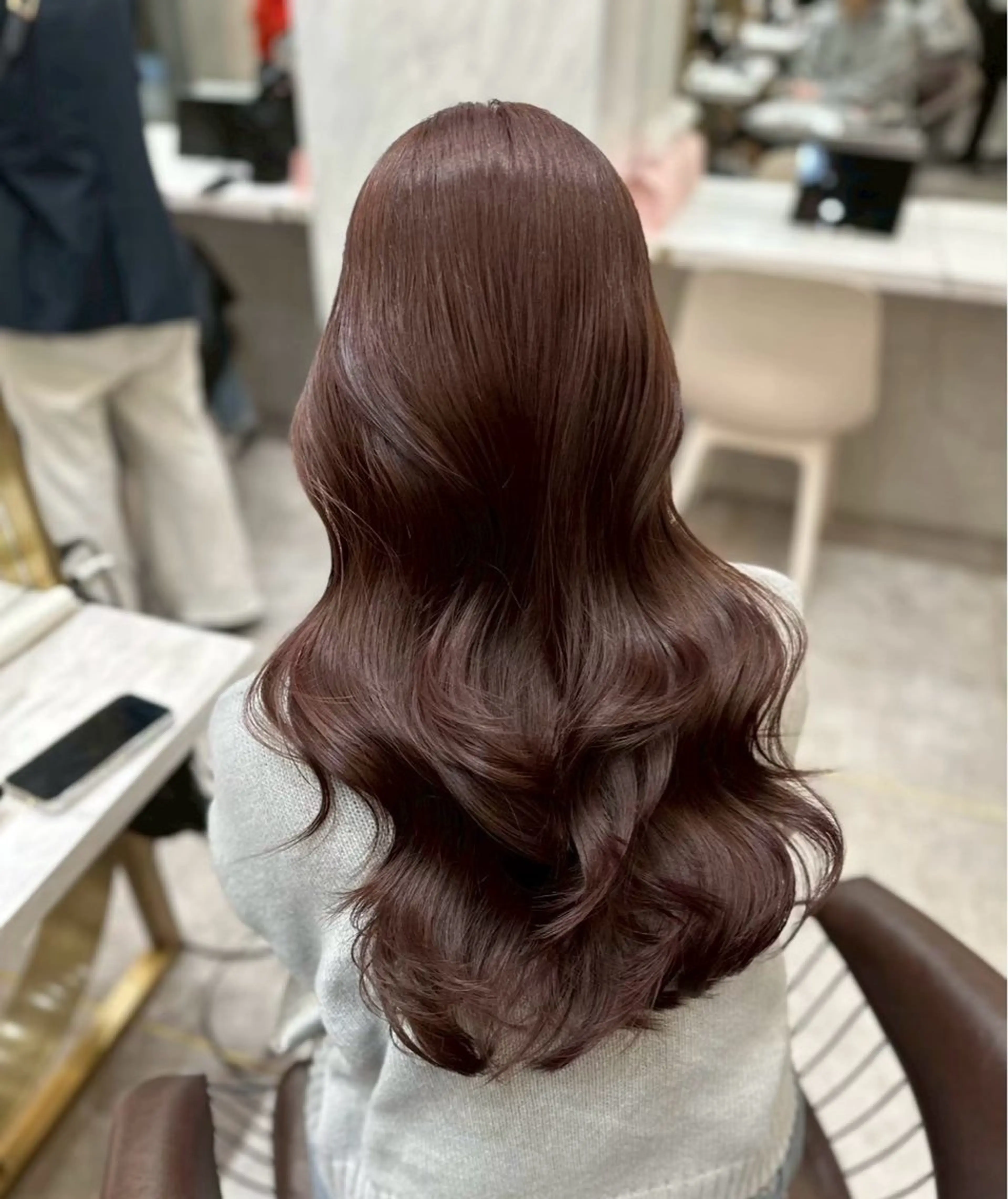 ロング ピンクラベンダー ボブ 韓国風ヘア レイヤーカット ヘアカラー 🎀透明感カラー shizuka🎀のヘアスタイル