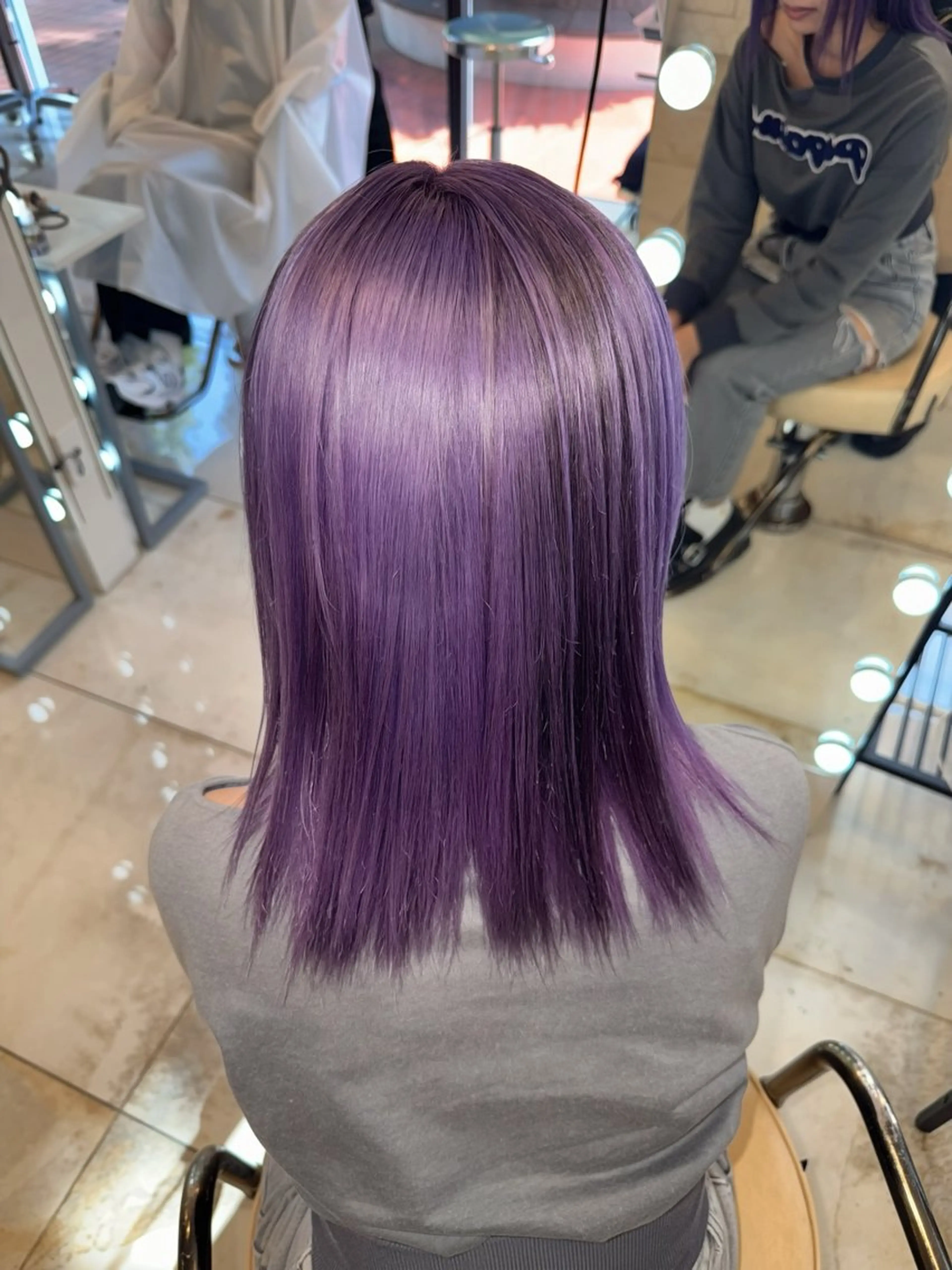 ミディアム カラー ヘアカラー トリートメント ヘアセット HARUNA/原宿/ デザイン/カットのヘアスタイル