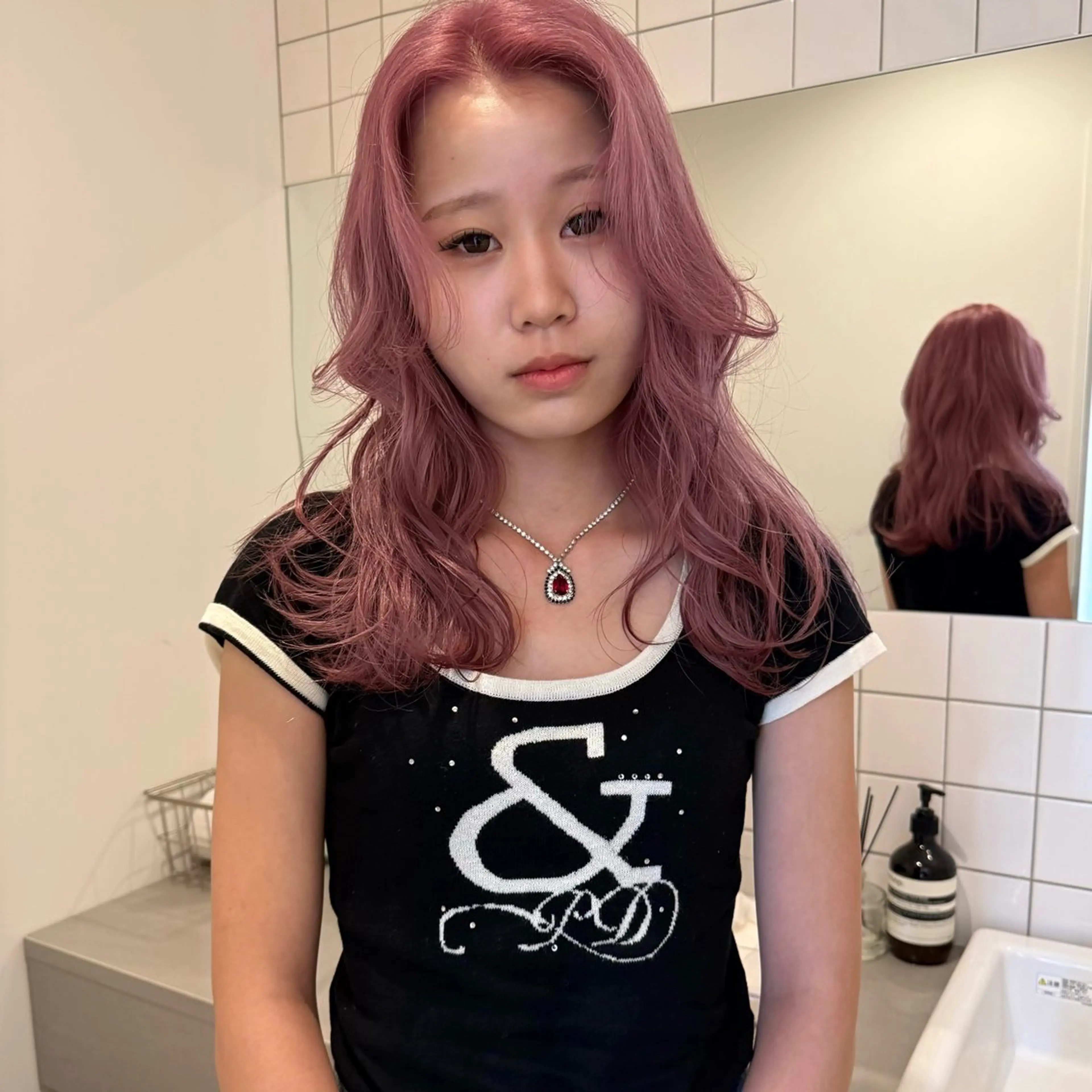 セミロング ヘアカラー トリートメント 舟橋耀/ブリーチカラ ー/レイヤーカットのヘアスタイル