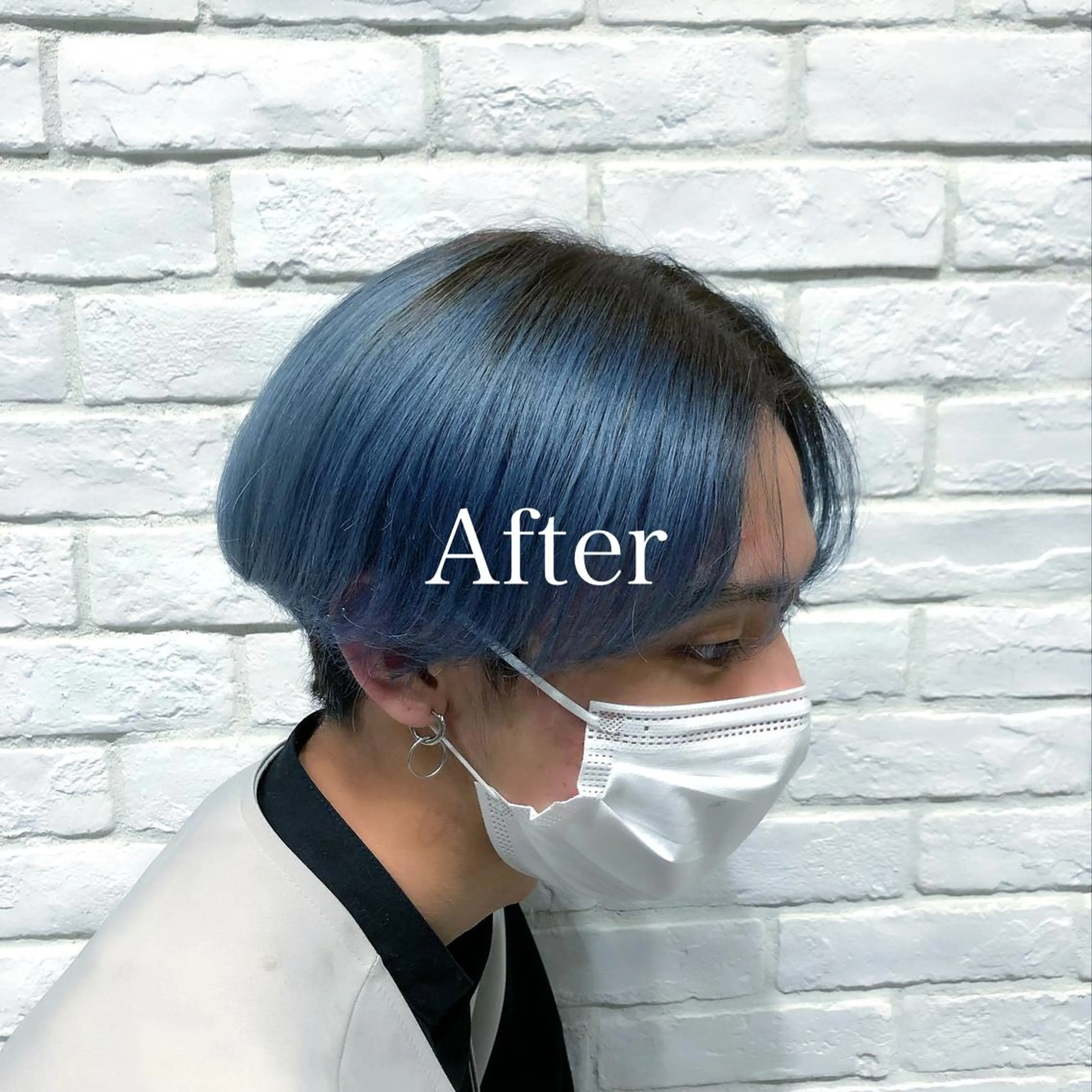 ショート カラー メンズ ブルーカラー レディースヘア💫 加藤たいが🐯のヘアスタイル