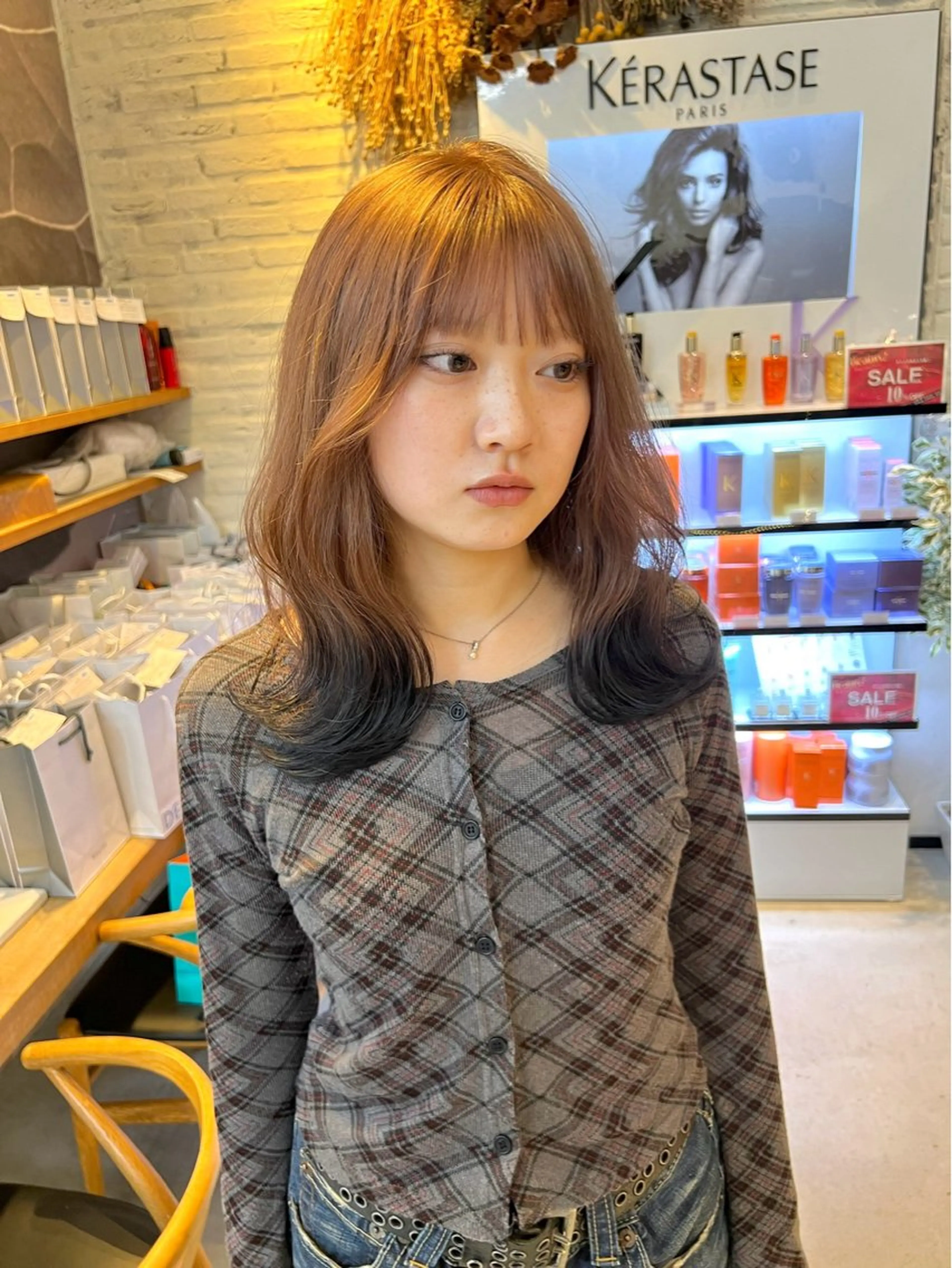 ミディアム カラー カット ヘアカラー 池本 勇大のヘアスタイル