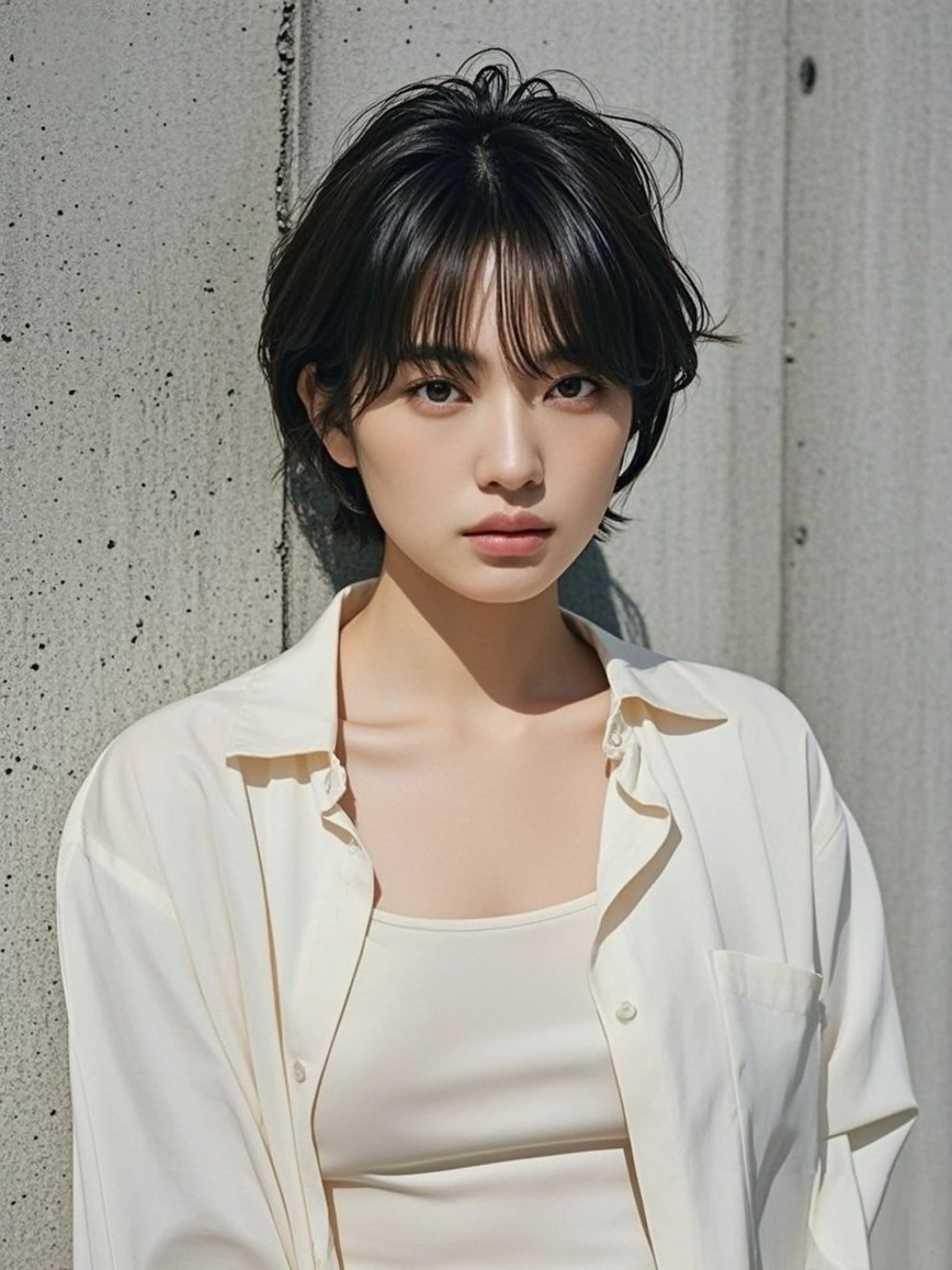 ショート ショートボブ アッシュ ボブ くびれヘア ハッシュカット カット ウルフカット 811 大阪梅田 ウルフのヘアスタイル