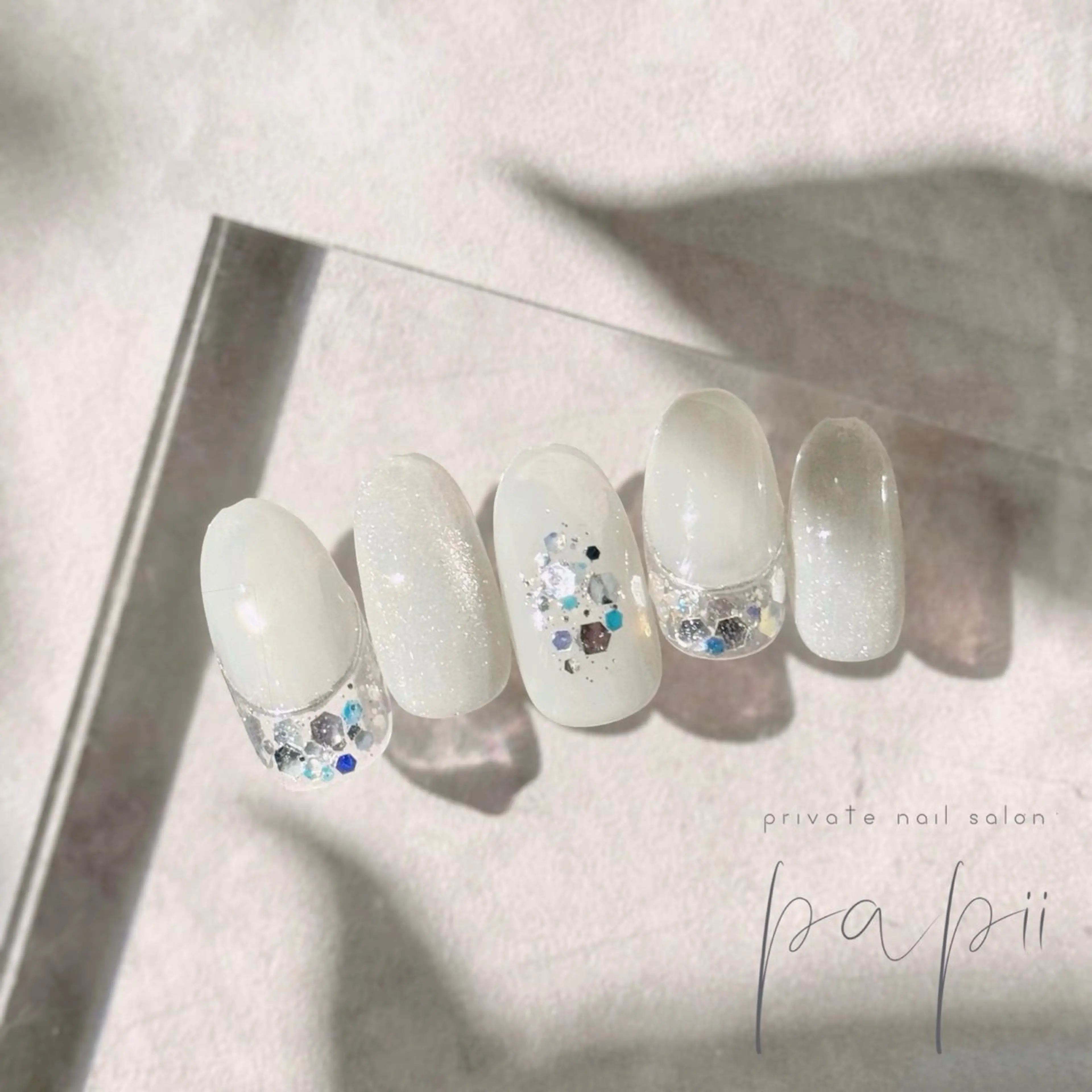 ネイル マグネットネイル ワンカラーネイル シンプルネイル ハンドネイル papii☆ kurodaのネイルデザイン