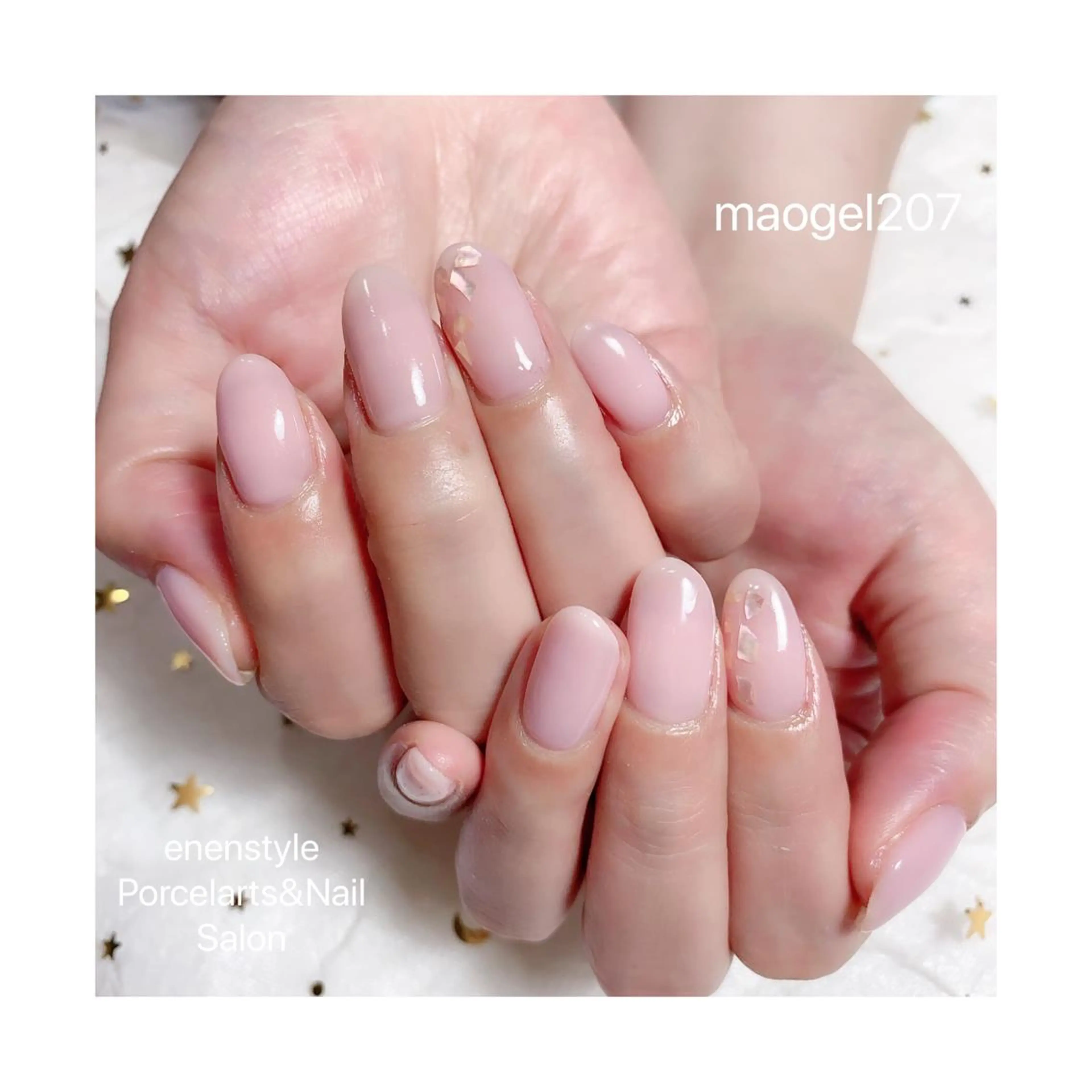 ミディアム ネイル ジェルネイル ニュアンスネイル オフィスネイル ワンカラーネイル パラジェル 👑enen style👑のネイルデザイン