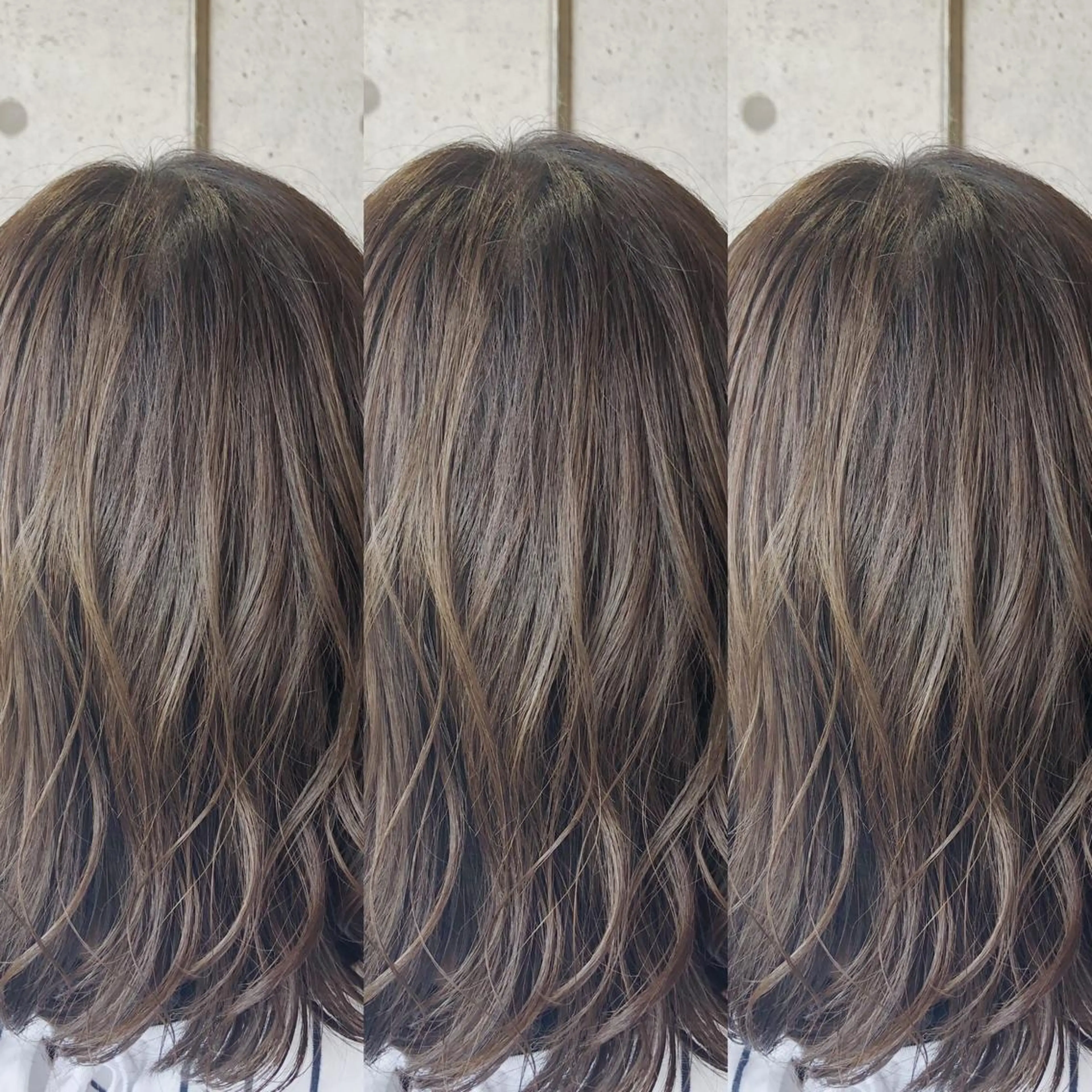 ミディアム カラー ベージュカラー 福森 みずきのヘアスタイル