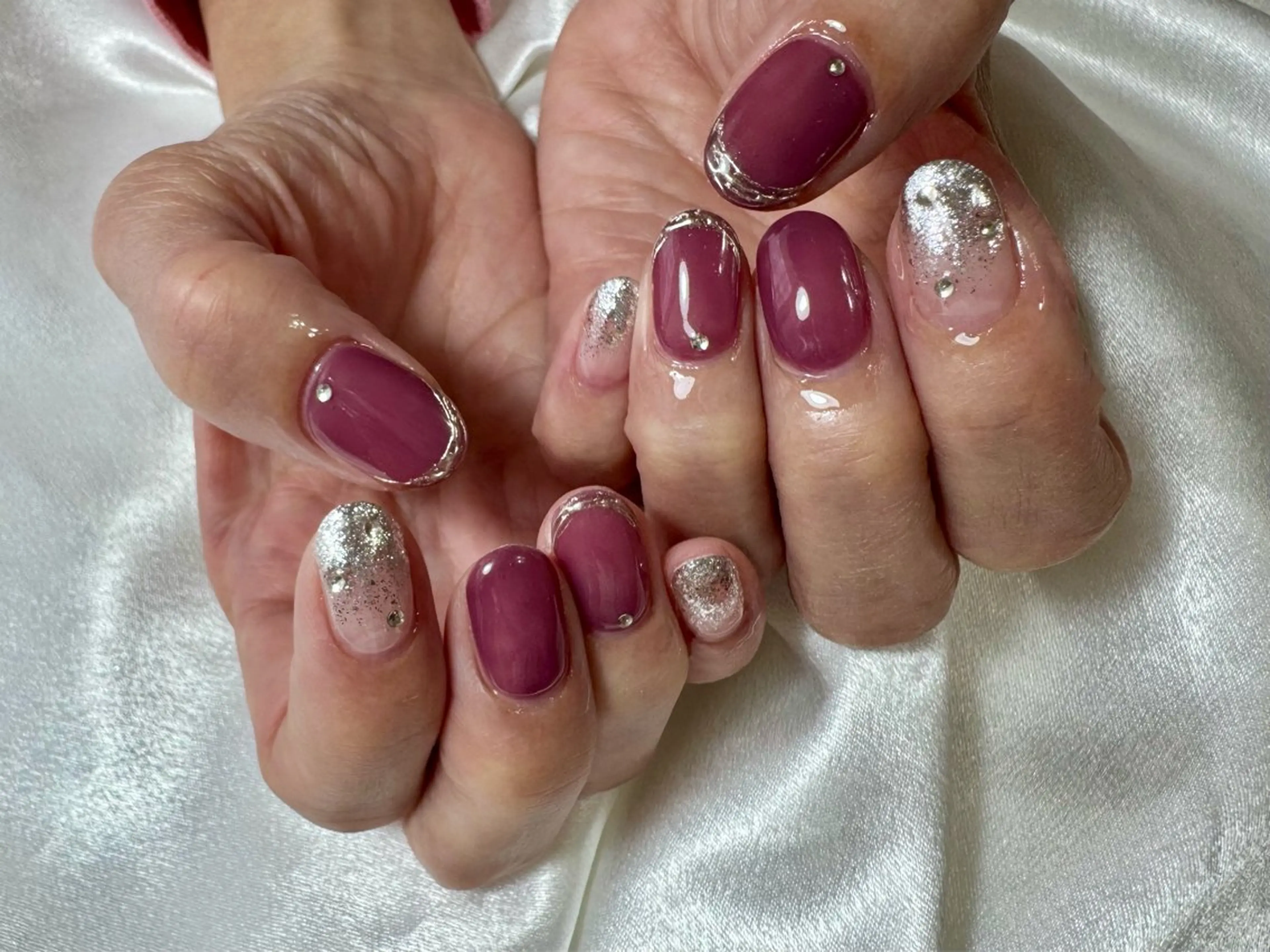 ネイル オーロラネイル 桜ネイル フラワーネイル フットネイル フレンチネイル ハンドネイル kikinail 溝の口のネイルデザイン